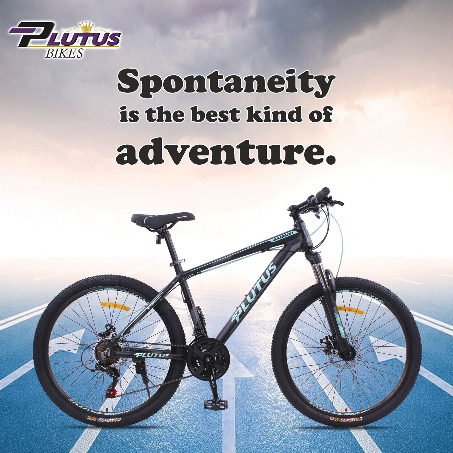 Image of PLUTUS Dawson MTB Cycle with 21 Gears, Dual Disc Brake, Alloy Frame Cycle for Adult 26 T (inch) Mountain Cycle