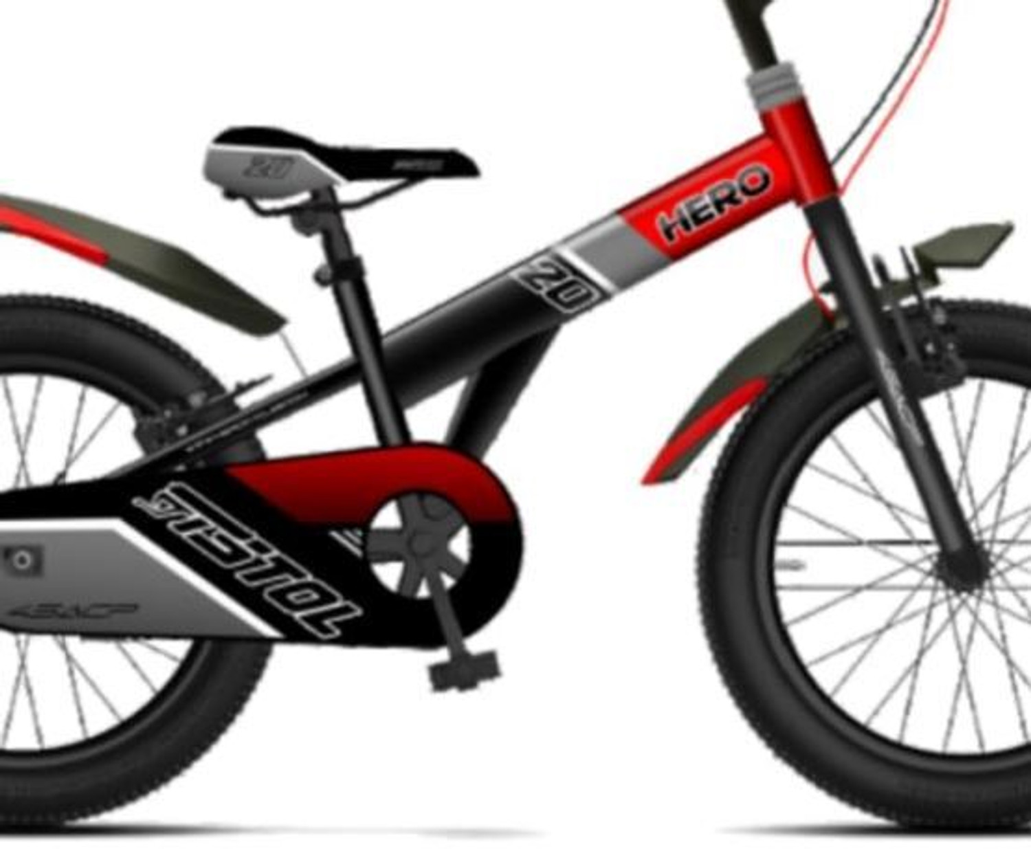 Image of HERO PISTOL-20T-BLACK 20 T (inch) BMX Cycle