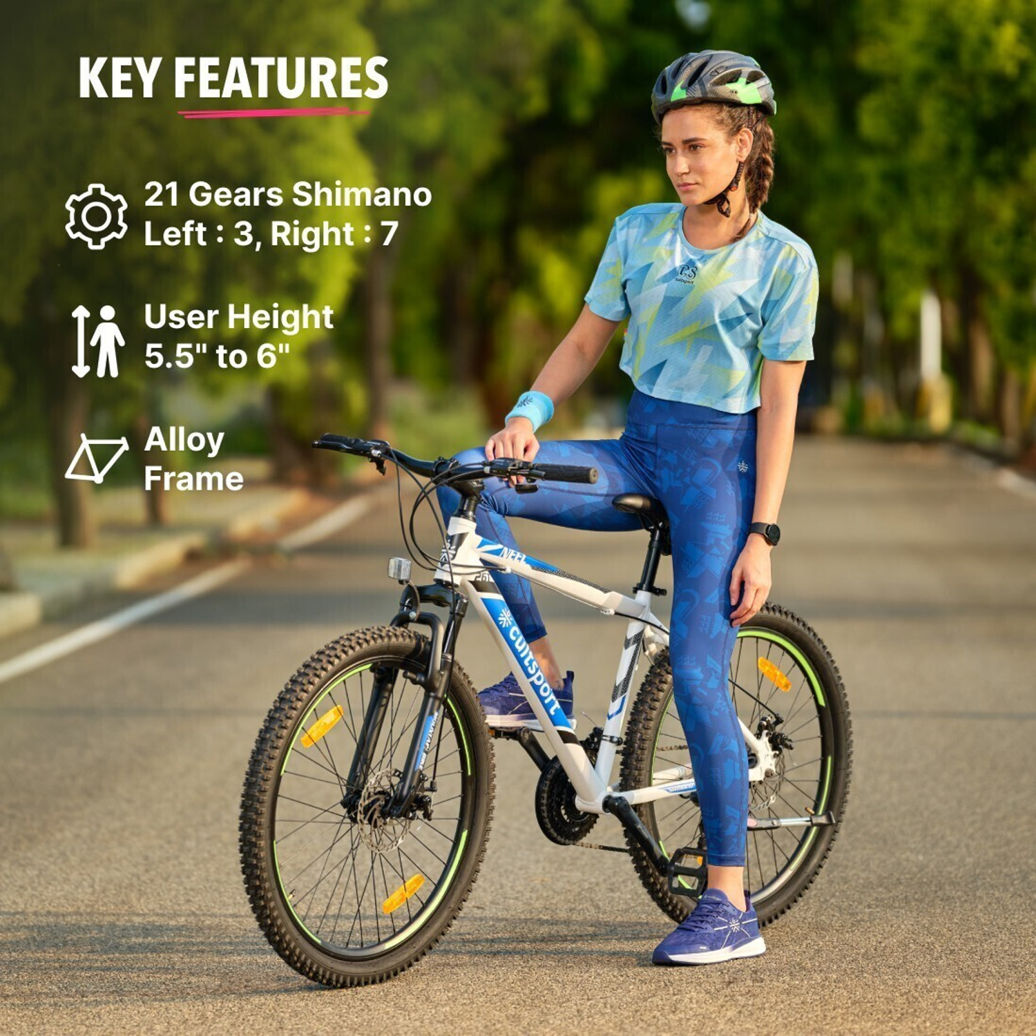 Image of Cultsport by Cult Neel Shimano Geared for Men with Alloy Frame & Dual Disc Brake MTB 26 T (inch) Road Cycle