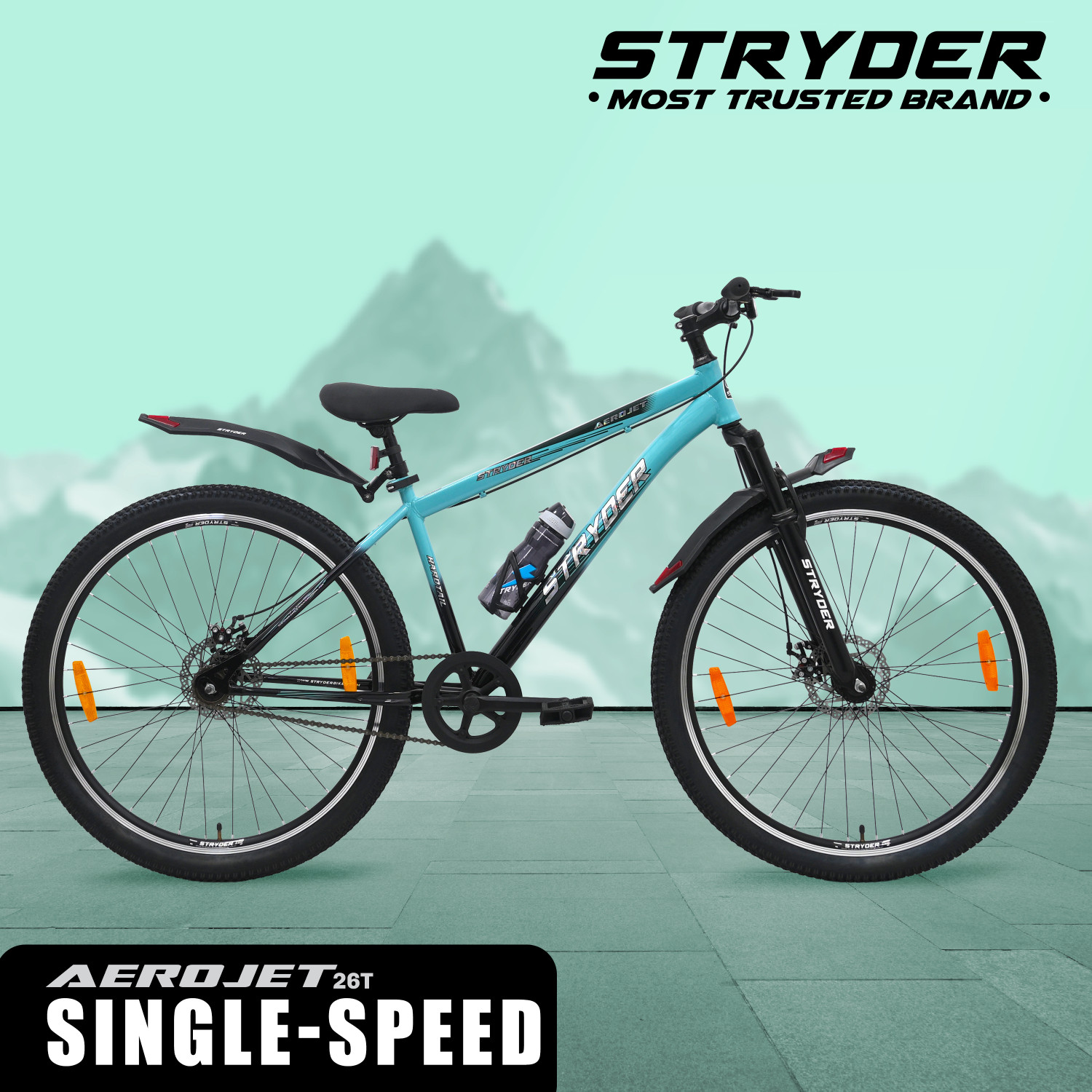 Image of STRYDER Aerojet 26T Sporty Cycle - Single-Speed, Sleek Design & Strong Build | 26 T (inch) Mountain Cycle