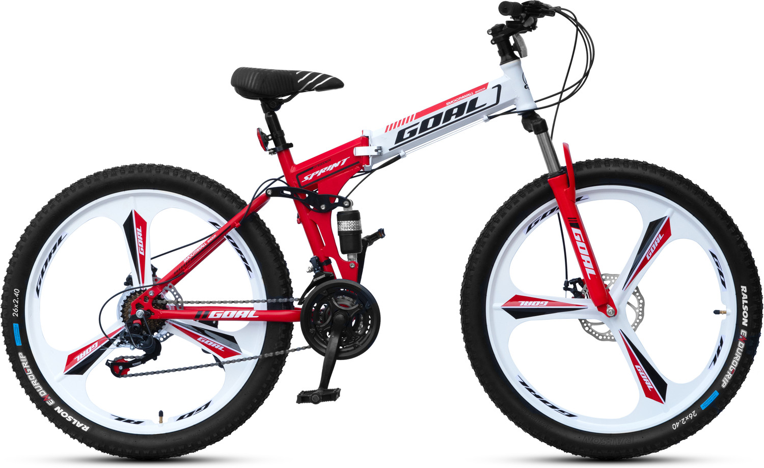 Image of GOAL MAGWHEEL|| FOLDING BIKE || BRANDED TYRE 26X 2.40 || MULTISPEED 26 T (inch) Folding Bikes /Folding Cycle