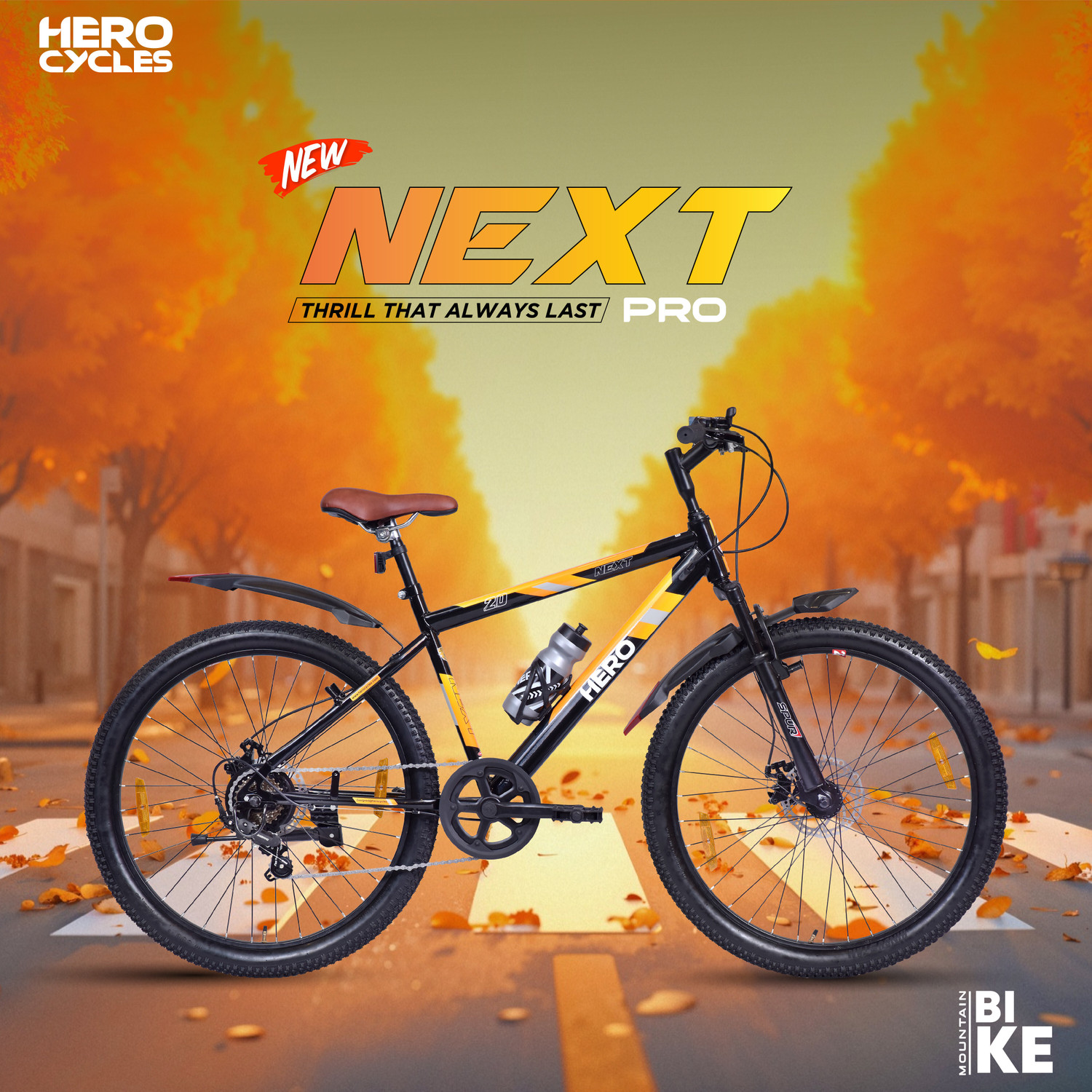 Image of HERO EC NEXT 26T SPORTS 7S FSDD BKOR SKD ALF 26 T (inch) Mountain Cycle