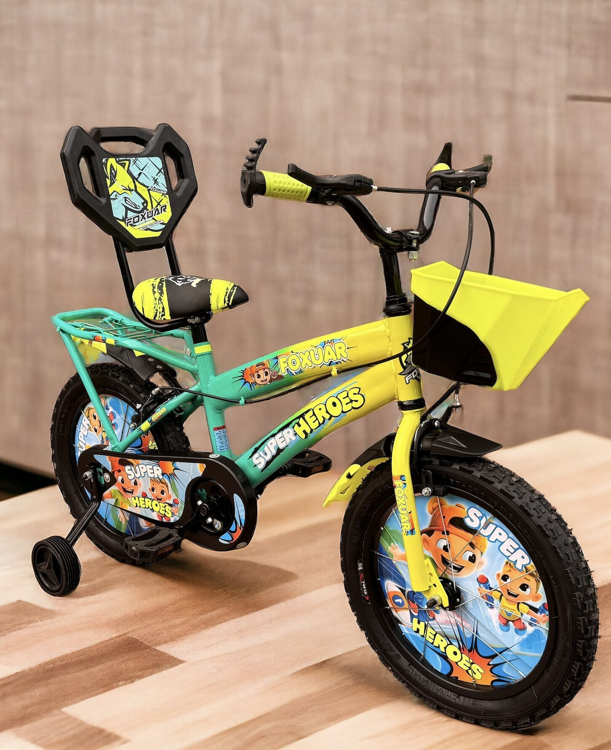 Image of FOXGLOVE SUPERHEROES 16 T DUAL COLOUR TYRE TUBE CYCLE FOR KIDS AGE 5 TO 8 YRS FULL /FITTED 16 T (inch) Road Cycle