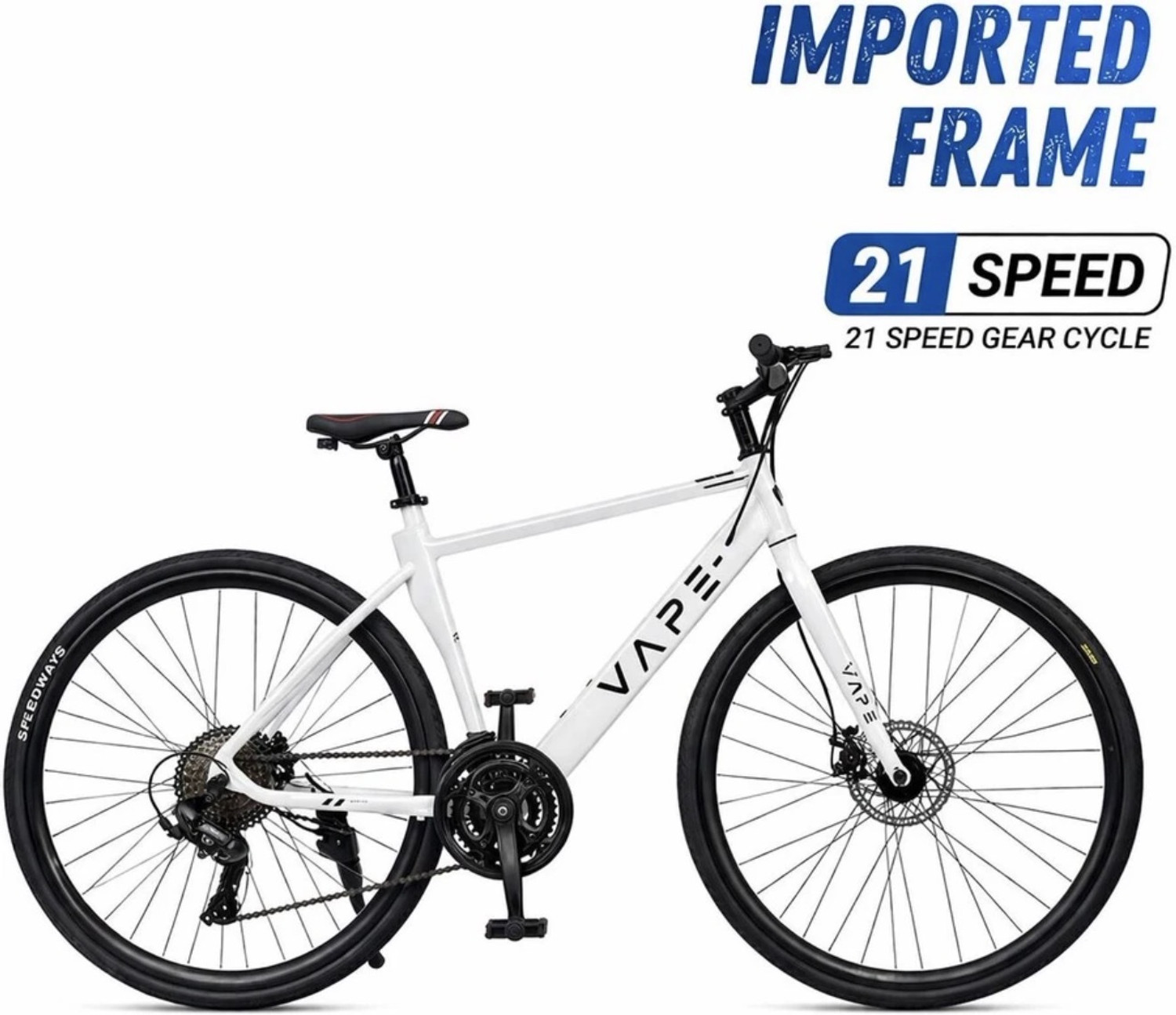 Image of GOAL 700C||WHITE||21 SPEED||IMPORTED FRAME 26 T (inch) Hybrid Cycle /City Bike