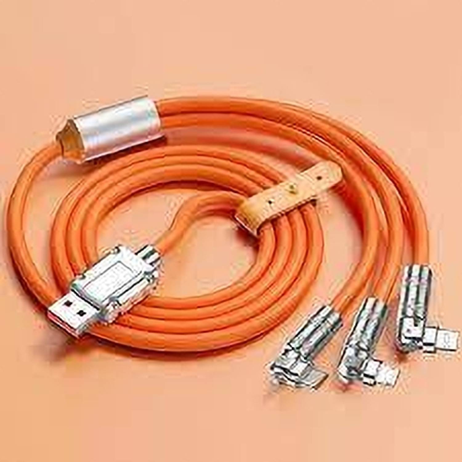 4uonly 3-in-1 Cable 3 m 3-in-1 Cable 1.2 m 120W Charger Cable, FAT Charging Data Cable, Portable BNJ22
