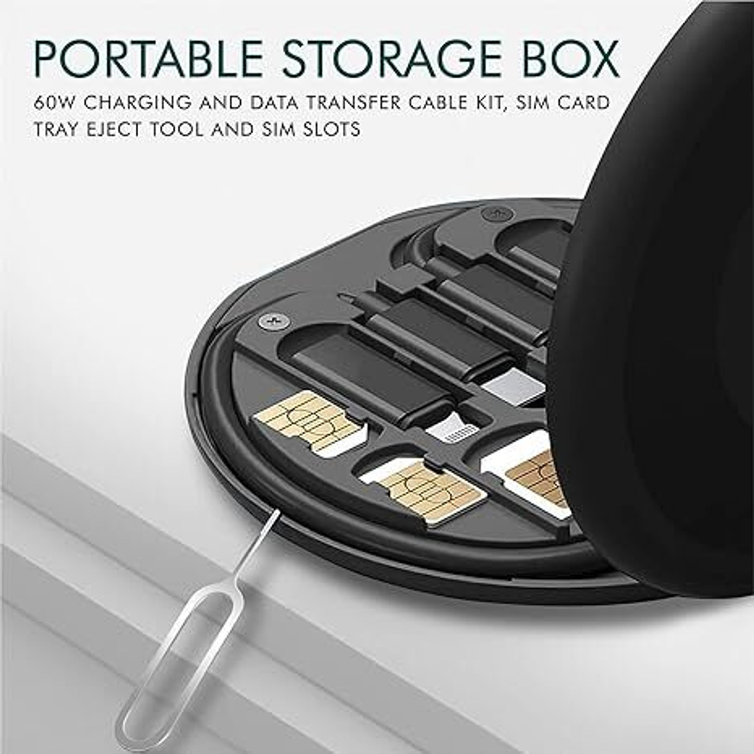 Image of Rajvi 3-in-1 Cable 5 A 0.29 m metal One 60W USB C to C Fast Charging Travel Cable Set Type C