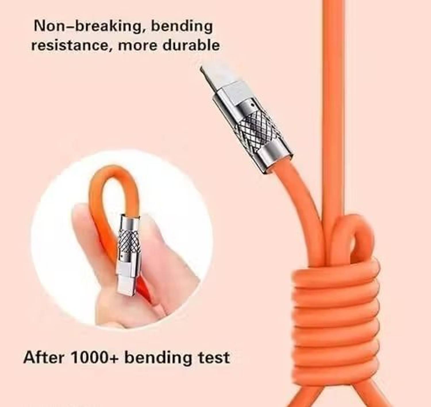 Jhs 3-in-1 Cable 6A 1m Orange - Image 5