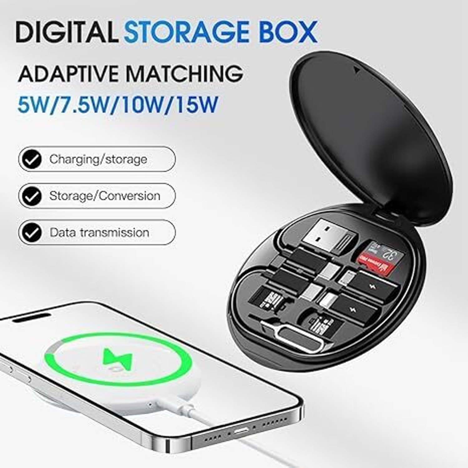 Image of Rajvi 3-in-1 Cable 5 A 0.29 m metal One 60W USB C to C Fast Charging Travel Cable Set Type C