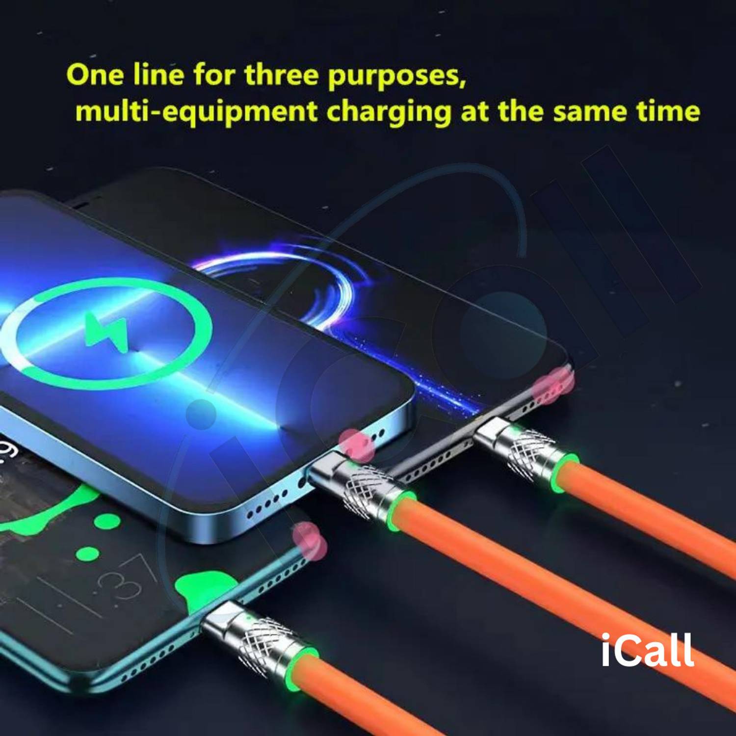 icall 3-in-1 1.2m USB 2.4A Charging Cable - Image 5
