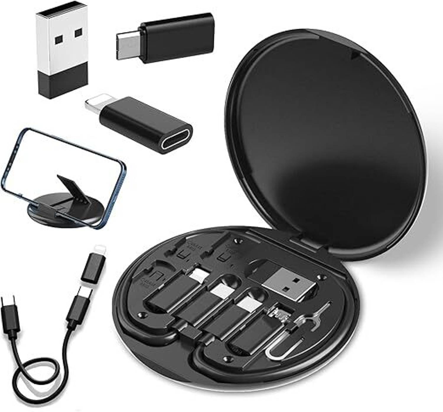 Rajvi 3-in-1 Cable 5 A 0.29 m metal One 60W USB C to C Fast Charging Travel Cable Set Type C