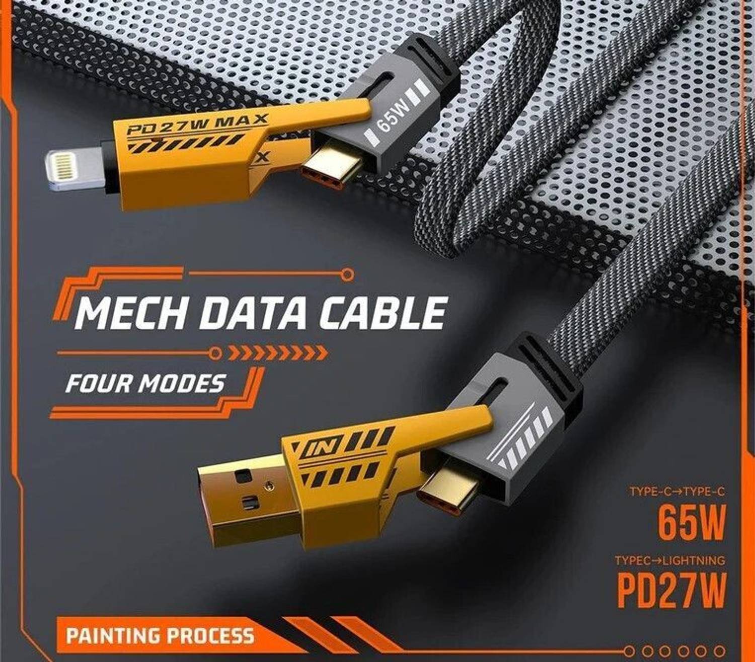 DataX 4-in-1 Cable 1m 65W Fast Charging - Image 3
