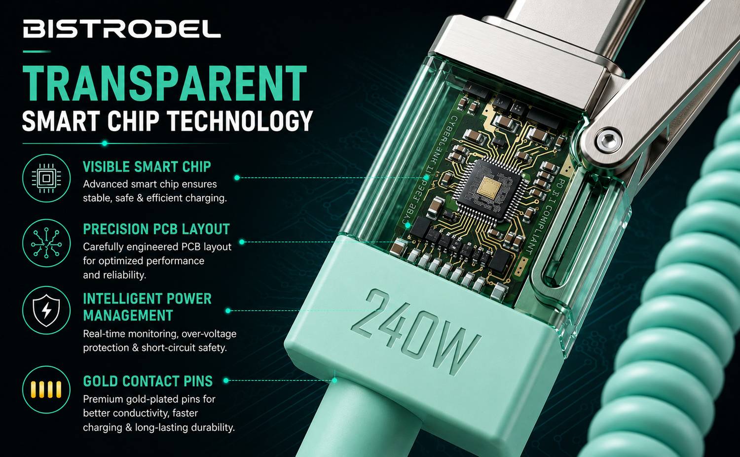 Bistrodel 4-in-1 2m 240W Fast Charging Cable - Image 4