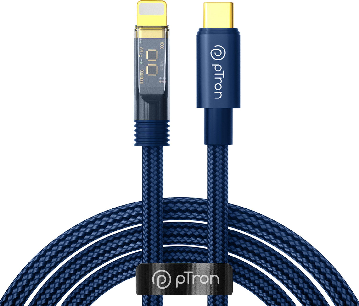 Image of PTron Lightning Cable 3 A 1 m Unbreakable Nylon Braided Pace