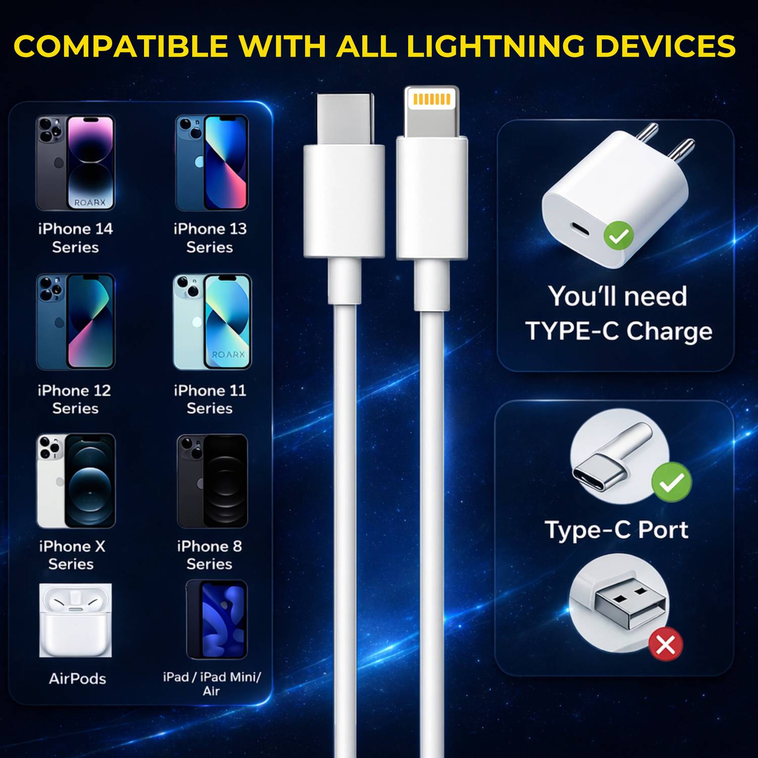 RoarX Lightning Cable 1m - Image 5
