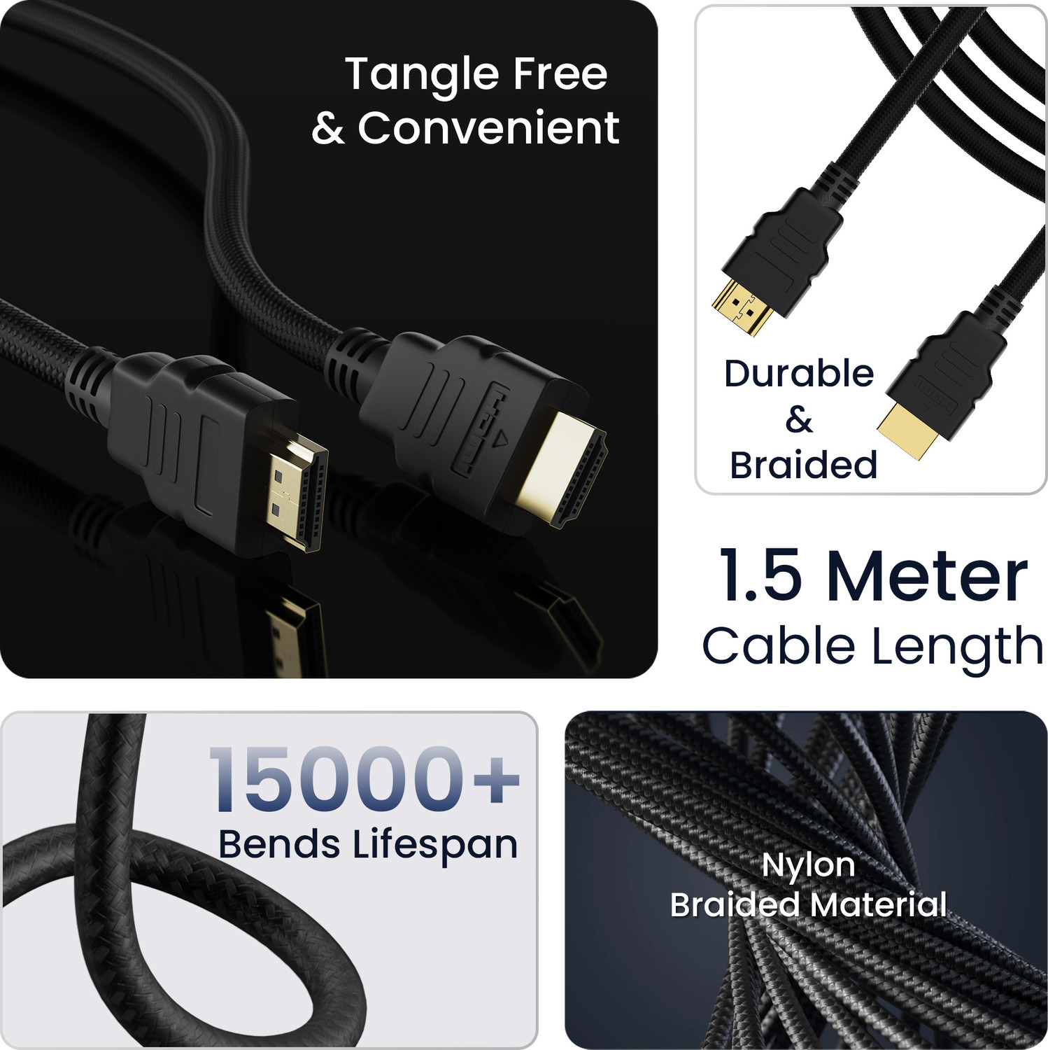 Image of Ambrane HDMI Cable 1.5 m AHDMS-15
