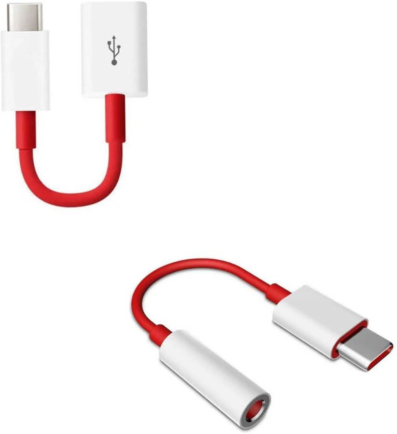 ASWORLD AUX Cable 1 m Pack Of 2 OnePlus OTG and Audio Adapter For Oneplus