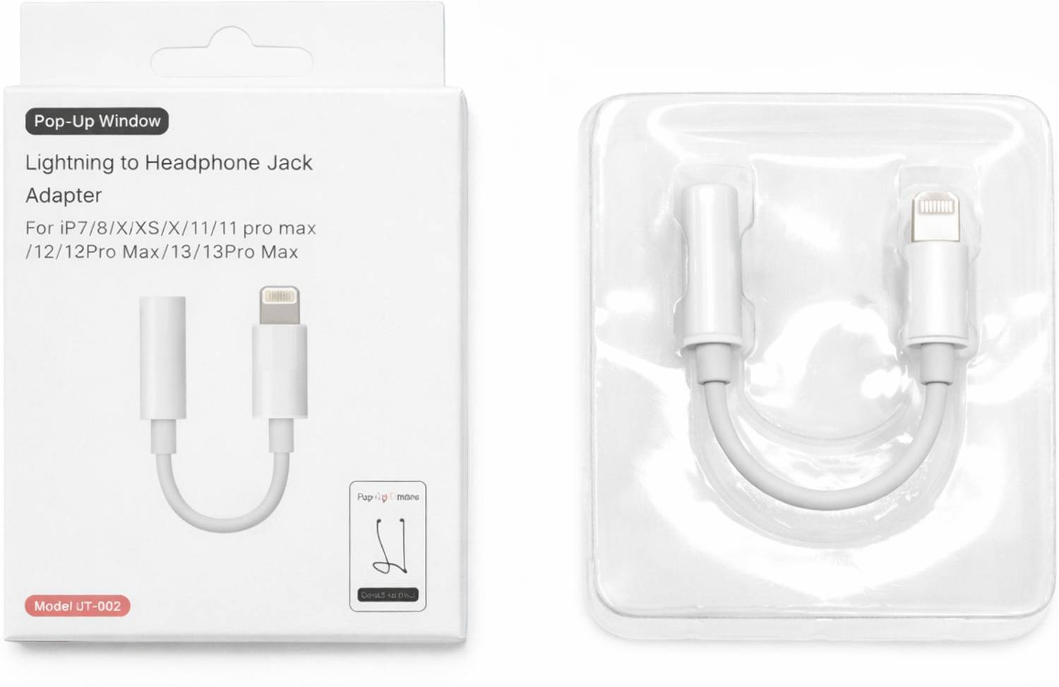 Auronix White Lightning to 3.5mm Headphone Jack Adapter for iPhone | White Phone Converter