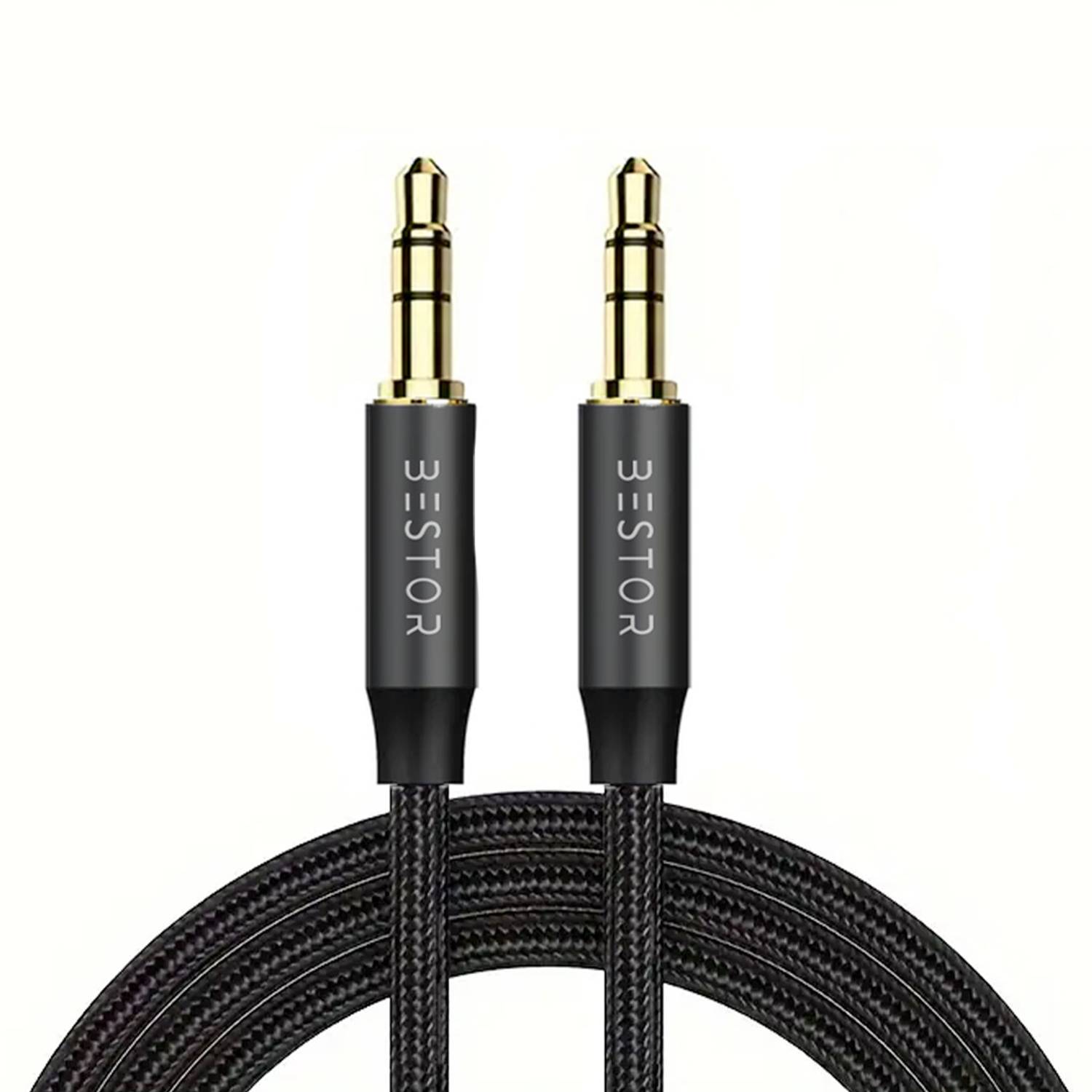 Bestor AUX Cable 1.5 m Braided Male to Male 3.5mm Gold Plated Connectors
