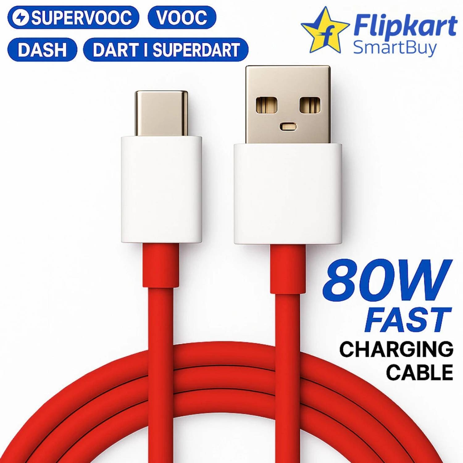 Flipkart SmartBuy 80W SuperVooc Cable 1m - Image 1