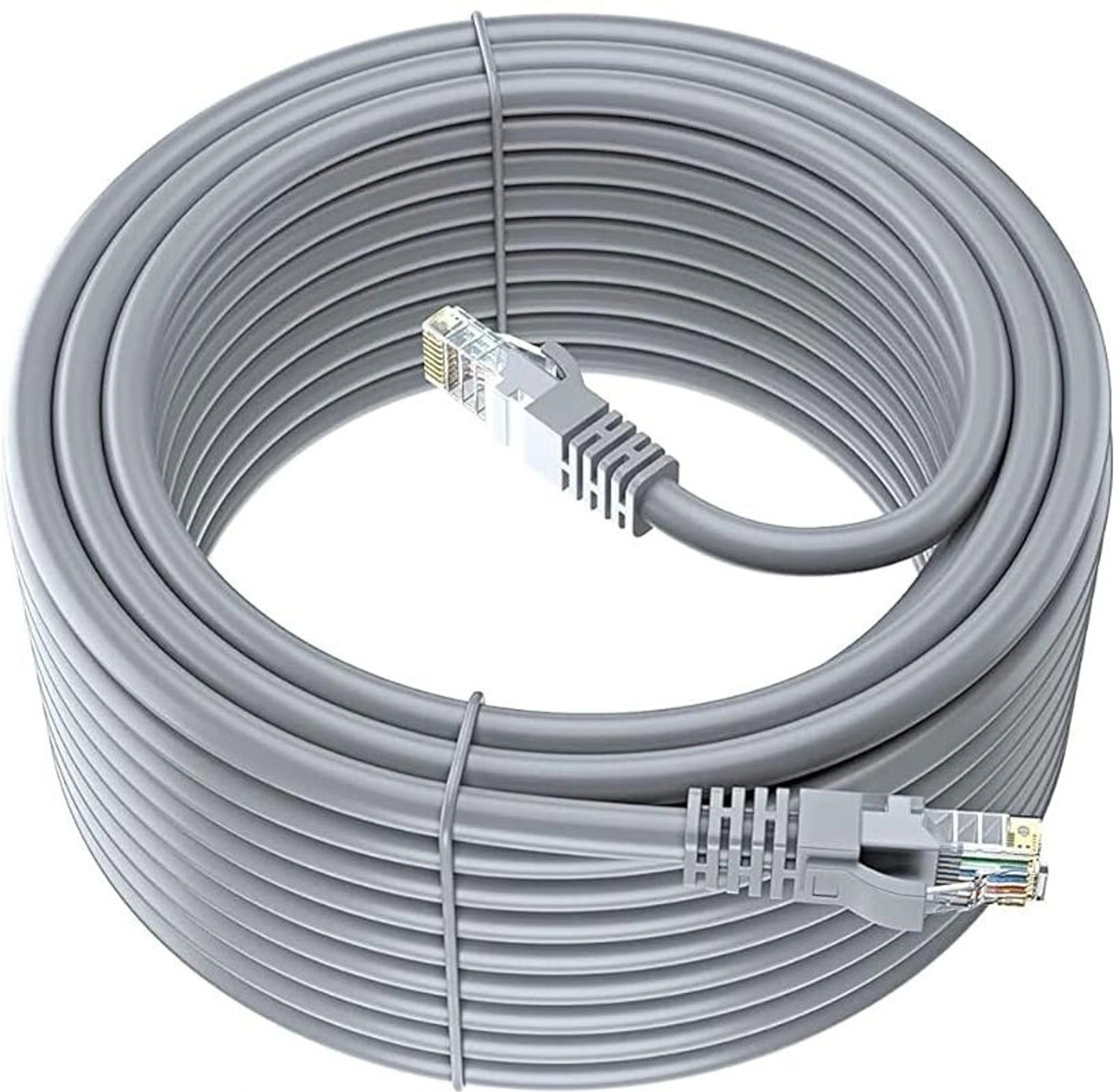 Image of PAC Ethernet Cable 30 m Patch Cord CAT6e (Compatible with Office, Home, Data centre, Server room, Home theatre, Hospital, meeting room, conference room, Grey, RJ-45 To RJ-45)