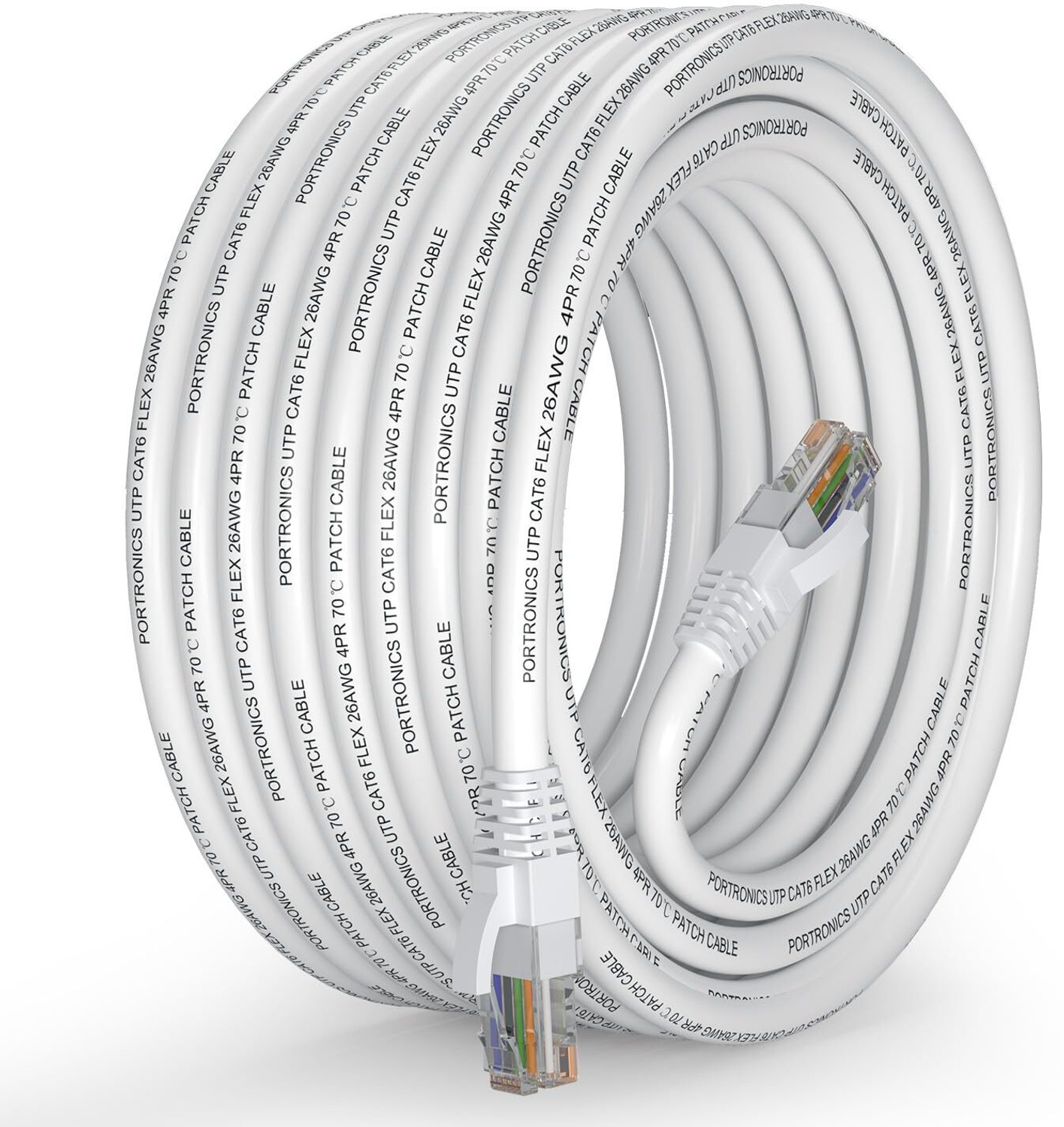 Image of Portronics Ethernet Cable 10 m NetX10 CAT-6 RJ45 Ethernet Cable 10M, 1000 Mbps High-Speed LAN Cable