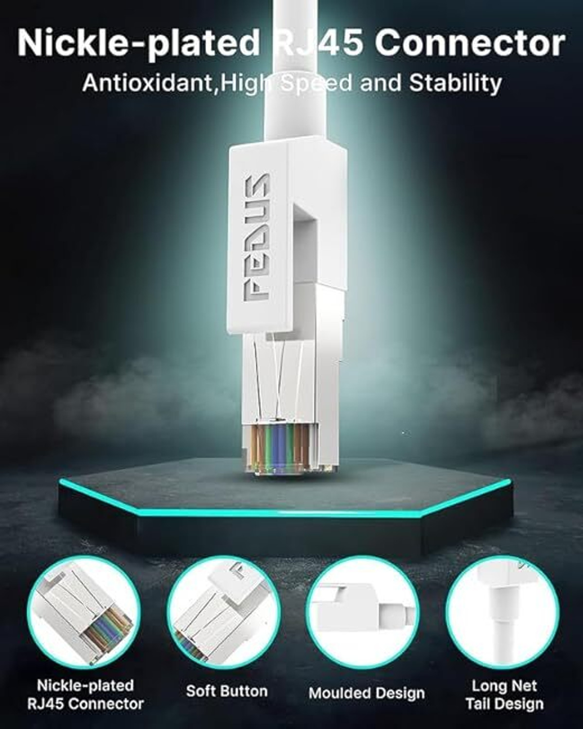 Image of Fedus Ethernet Cable 5 m Heavy Duty Outdoor Cat6 Cable Weatherproof,UV Resistant 10000mbps Ethernet Cable