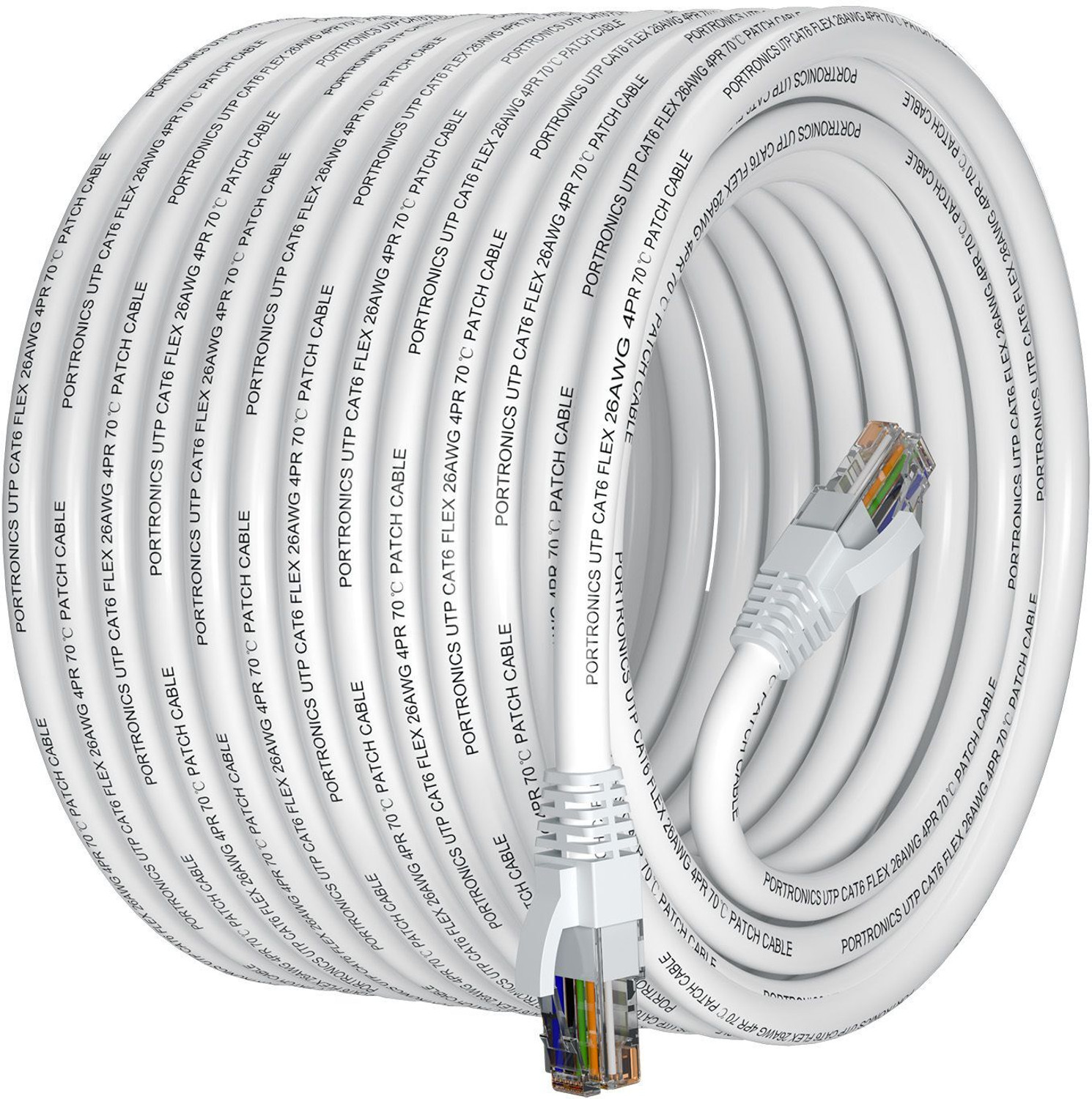 Image of Portronics Ethernet Cable 20 m NetX20 CAT-6 RJ45 Ethernet Cable 20M, 1000 Mbps High-Speed LAN Cable