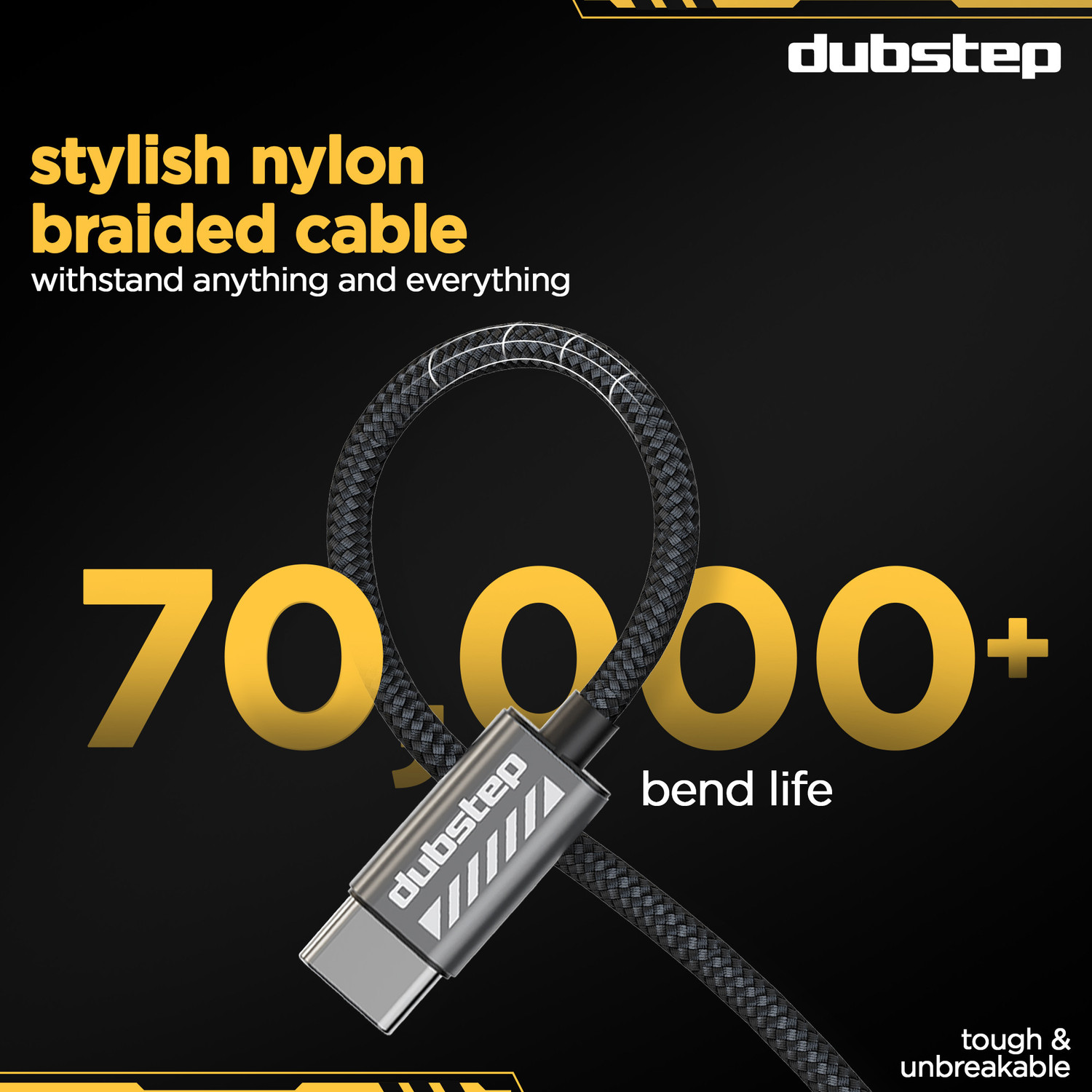 Image of Dubstep USB Type C Cable 3.5 A 1.25 m Blaze Flash 50W Supports All Fast Charging Technologies