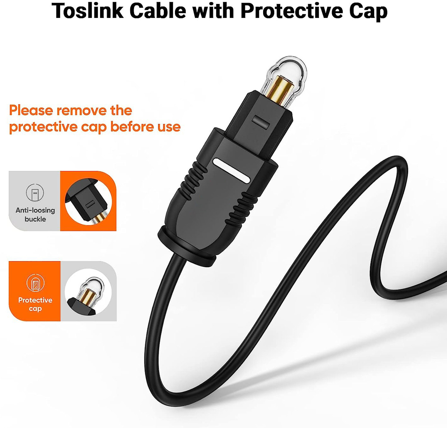 Image of Tobo Fiber Optical Cable 1 m Optical Digital Audio Cable Fiber Optic Toslink Gold Plated Optical TD-673OC