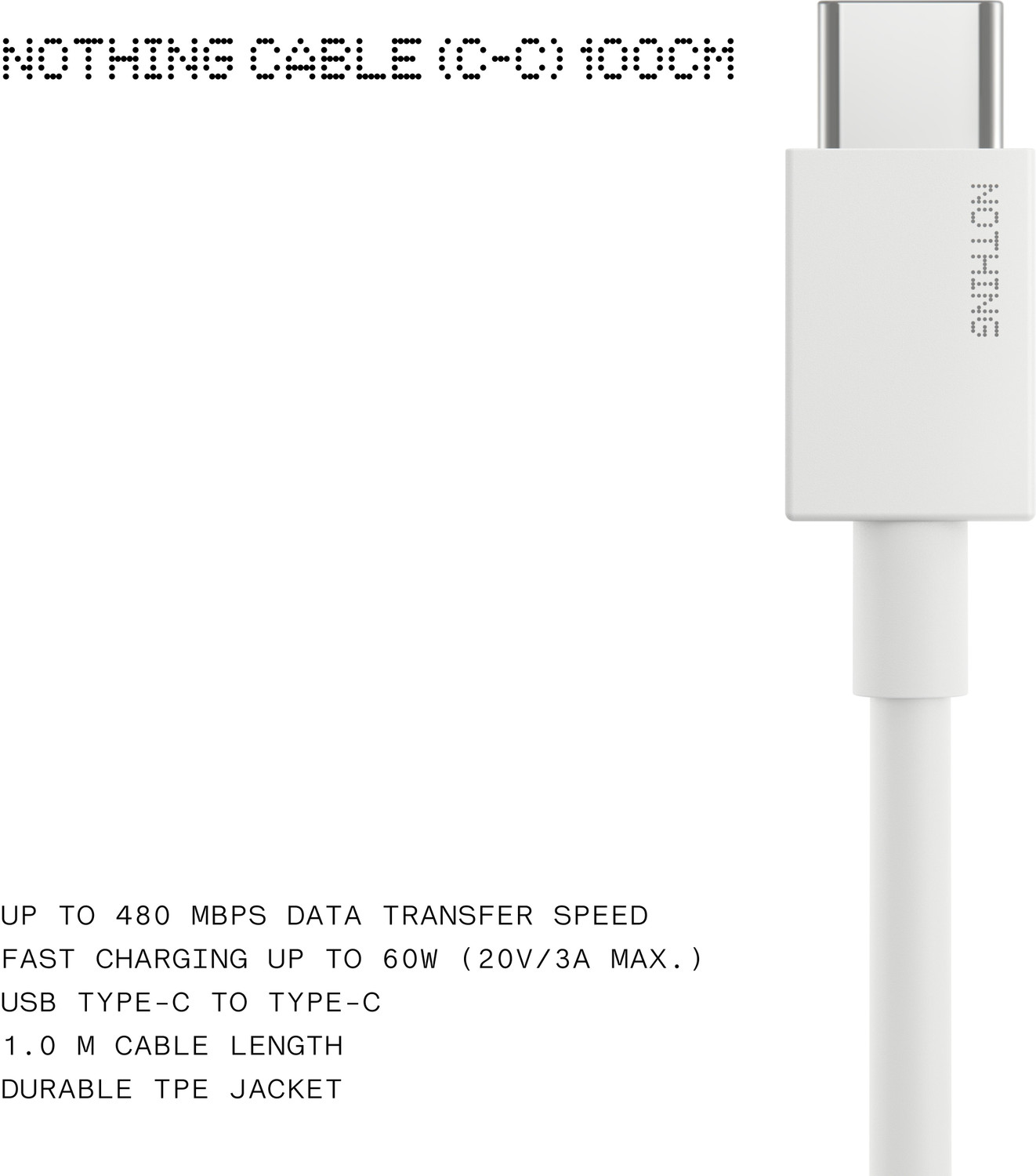 Image of Nothing USB Type C Cable 60 W 1 m TPE Jacket C270