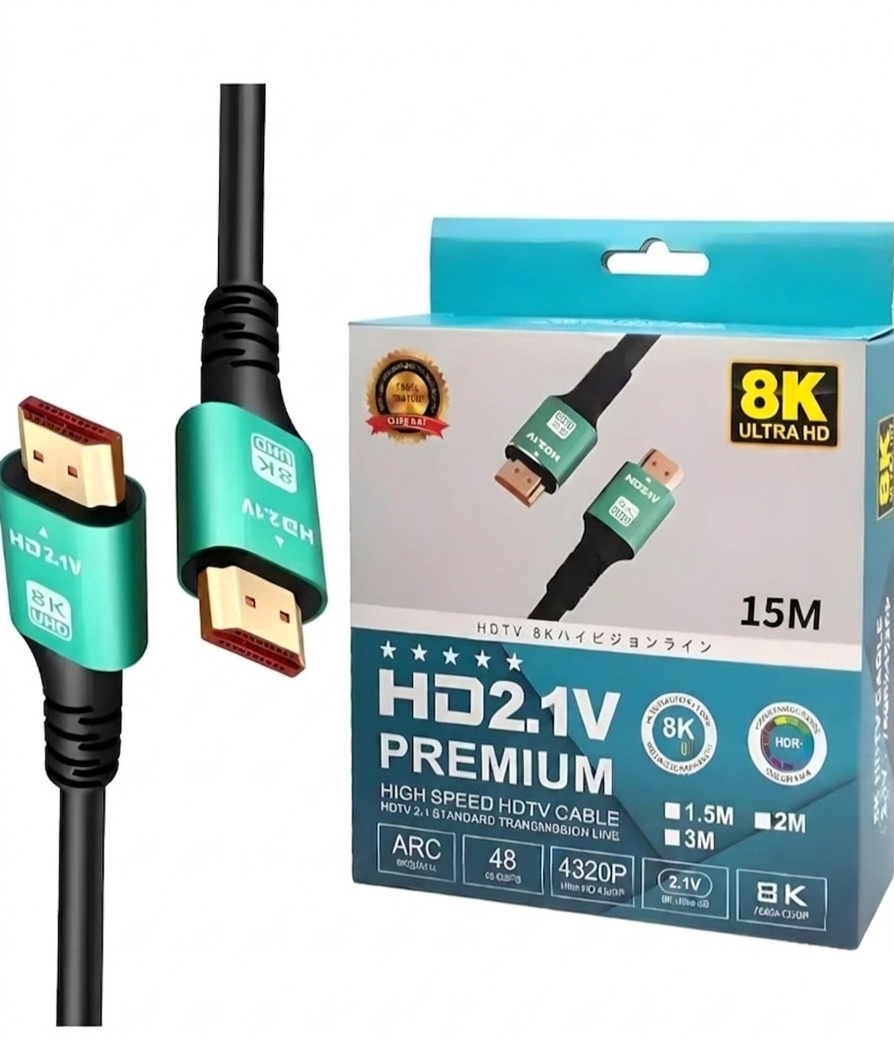 Image of Care Case HDMI Cable 15 m HDMI 2.1 Cable 15 Meter | 8K /4K Ultra High-Speed HDMI Cord 48Gbps 1ms | 8K@60Hz 4K@120Hz HDR10+ ARC eARC DTS:X