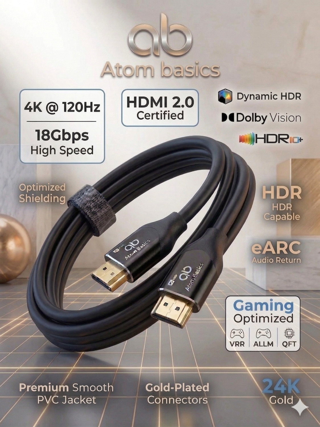 Image of PC Max HDMI Cable 1.8 m PCM-HDMI4K-1.8M-HC003