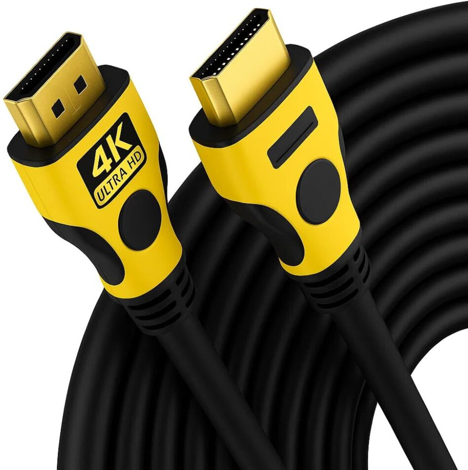 Image of Maizic Smarthome HDMI Cable 10 m Metal Braided 10m High-Speed HDMI 2.0 Cable | 4K UHD 60Hz, 18Gbps with Ethernet (Compatible with HDTV, Game Box, Projectors, Black, Yellow, One Cable, HDMI To HDMI)