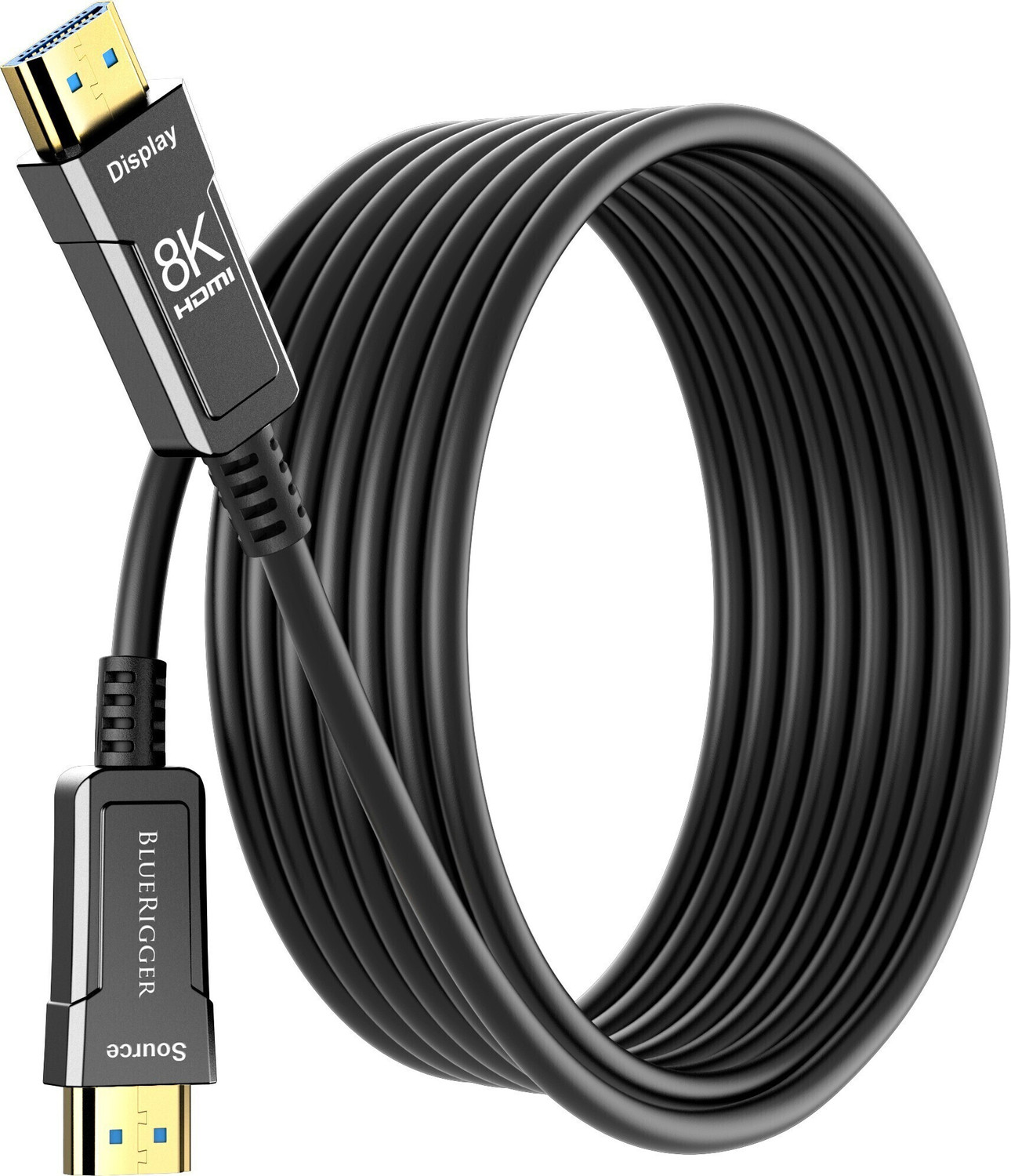 Image of BlueRigger Fiber Optical Cable 7.6 m 8K HDMI Fiber Optic Cable (AOC Cable, Ultra HD, High Speed) - 25FT
