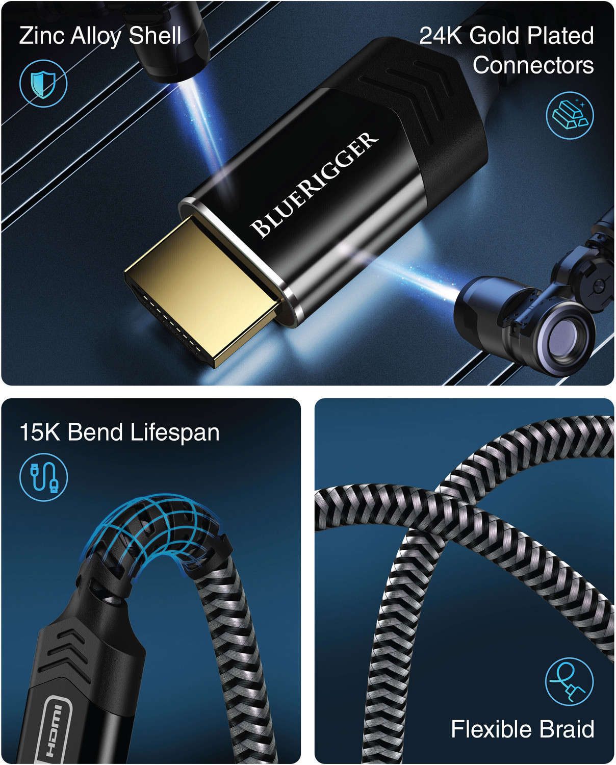 Image of BlueRigger HDMI Cable 3 m Ultra Series 8K Cable with 48Gbps Speed, (10 Feet / 3 Meters)