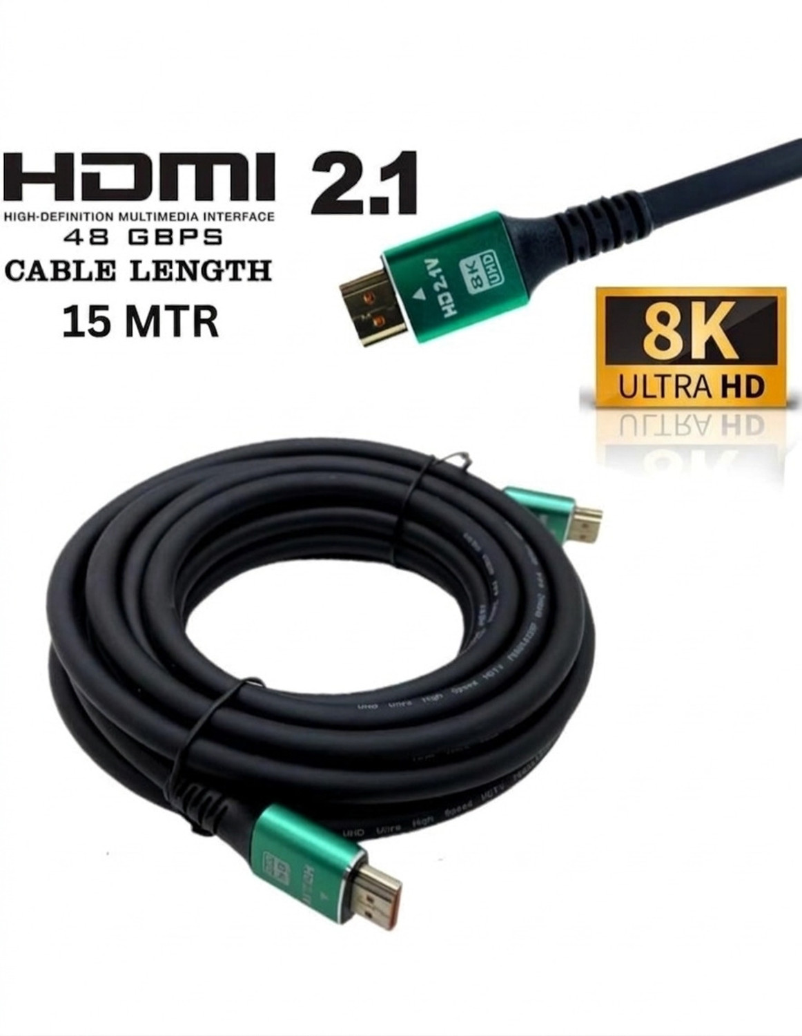 Image of Care Case HDMI Cable 15 m HDMI 2.1 Cable 15 Meter | 8K /4K Ultra High-Speed HDMI Cord 48Gbps 1ms | 8K@60Hz 4K@120Hz HDR10+ ARC eARC DTS:X