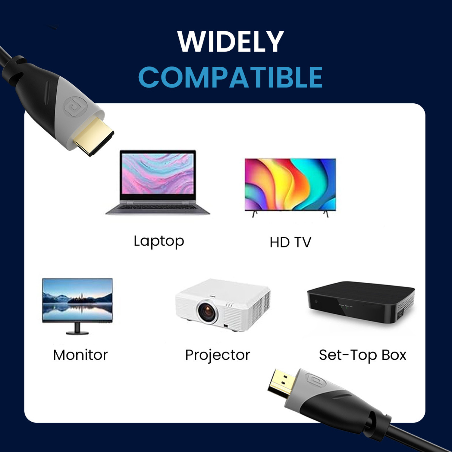 Image of Portronics HDMI Cable 10 m Konnect Sync 4k 60Hz with Gold Plated Connectors