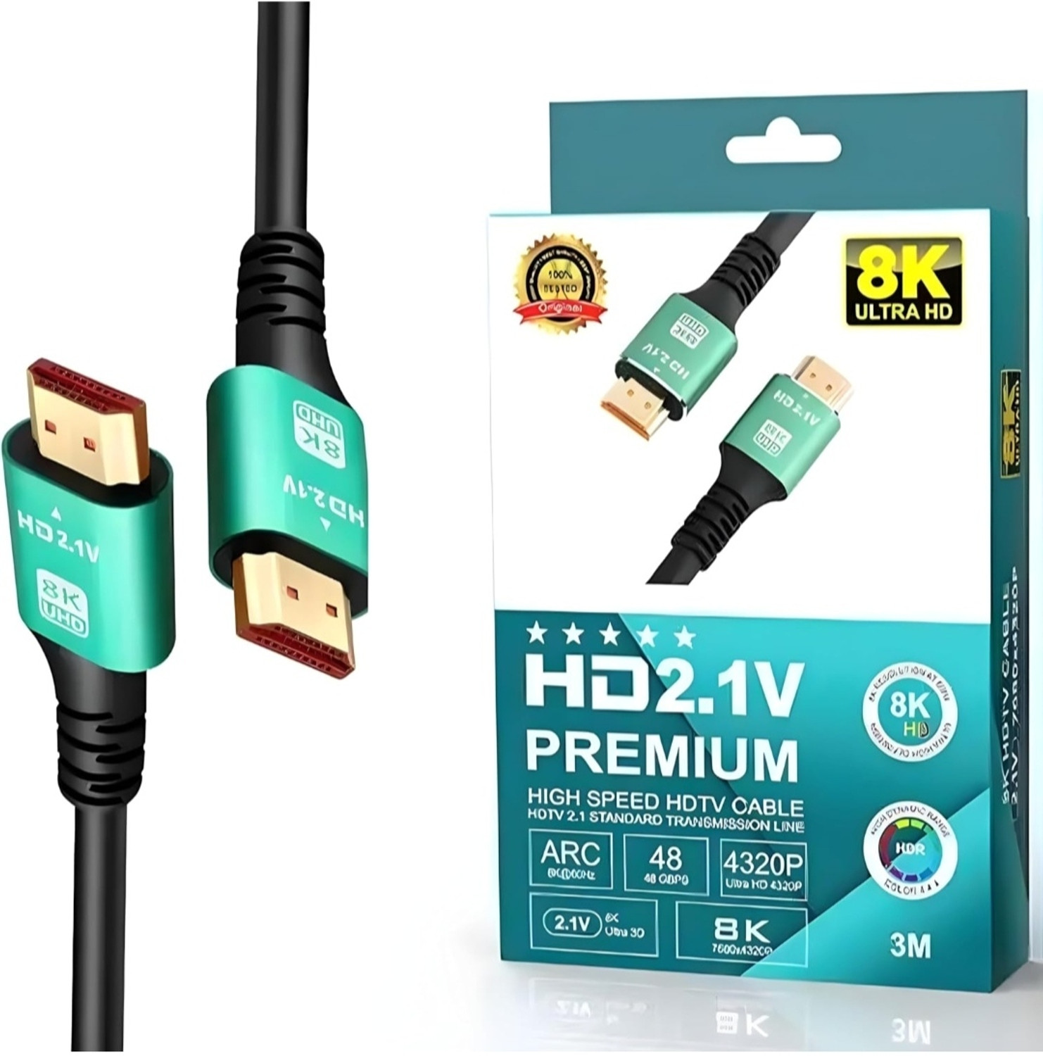 Image of Care Case HDMI Cable 3 m HDMI 2.1 Cable 3 Meter | 8K /4K Ultra High-Speed HDMI Cord 48Gbps 1ms | 8K@60Hz 4K@120Hz HDR10+ ARC eARC DTS:X