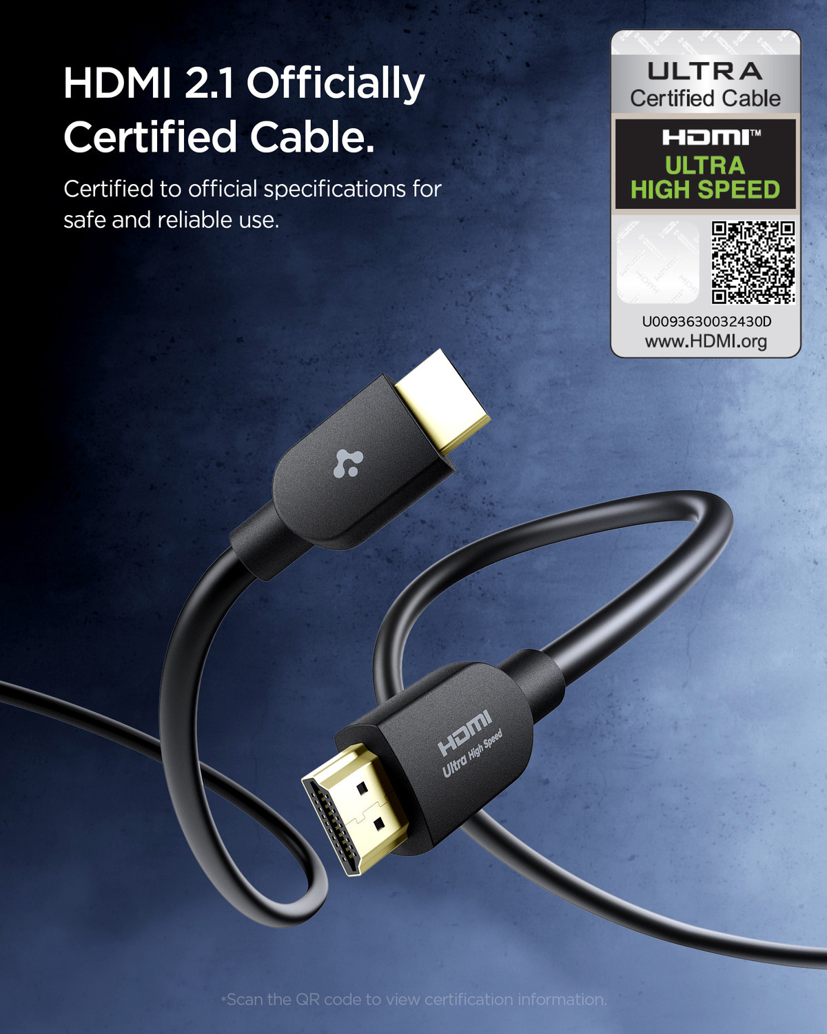 Image of Spigen HDMI Cable 2 m PVC EB20HH (Compatible with Mobile, Tablet, Gaming, TV, Laptop, Black, One Cable, HDMI To HDMI)