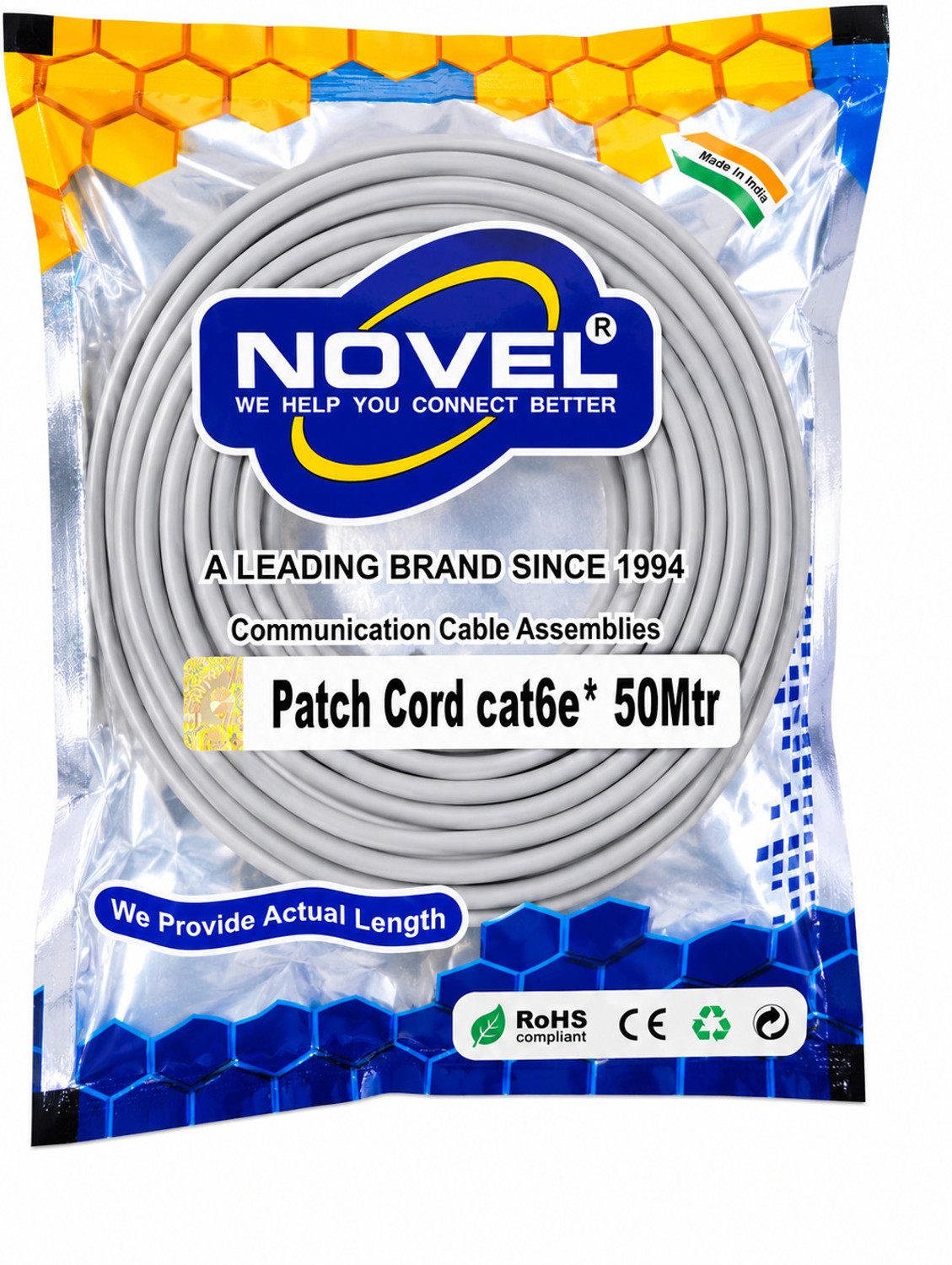 Image of NOVEL LAN Cable 1 m Cat6e Ethernet Patch Cord Cable