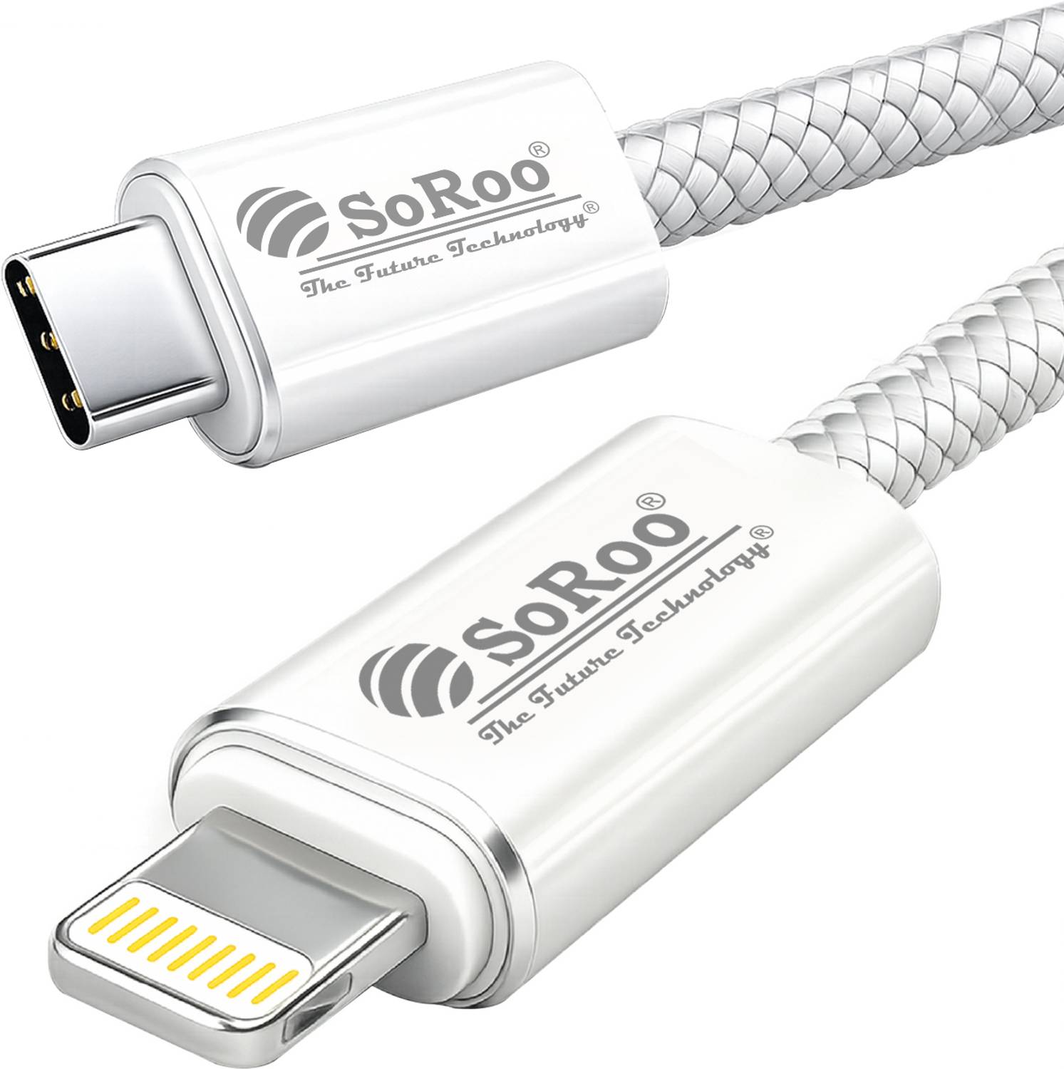 SoRoo Lightning Cable 3 A 1.2 m Lightning Cable 120 W USB-C Type C to Lightning Fast Charging Data Cable