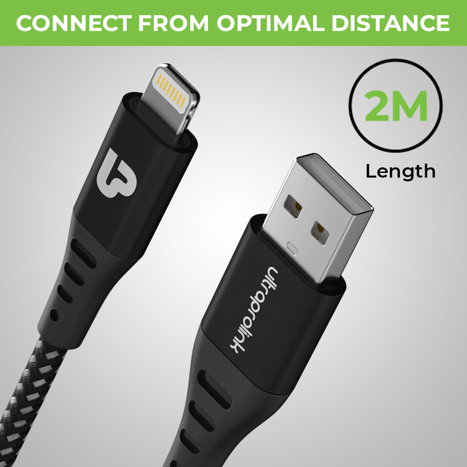 Image of Ultraprolink Lightning Cable 3 A 2 m UL1068BLK-0200