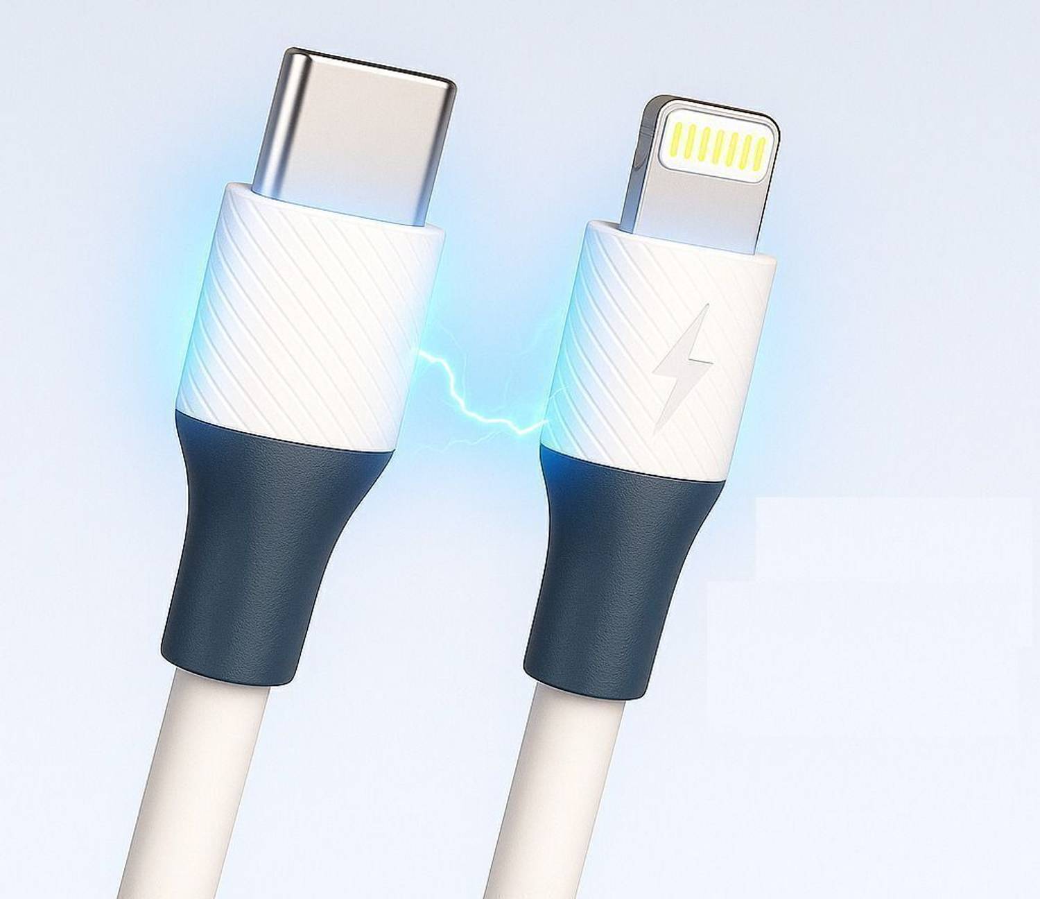 CABTRONICS Lightning Cable 4 A 1 m Braided Copper 25W PD Fast Charging & Data Sync USB-C to Lightning Cable