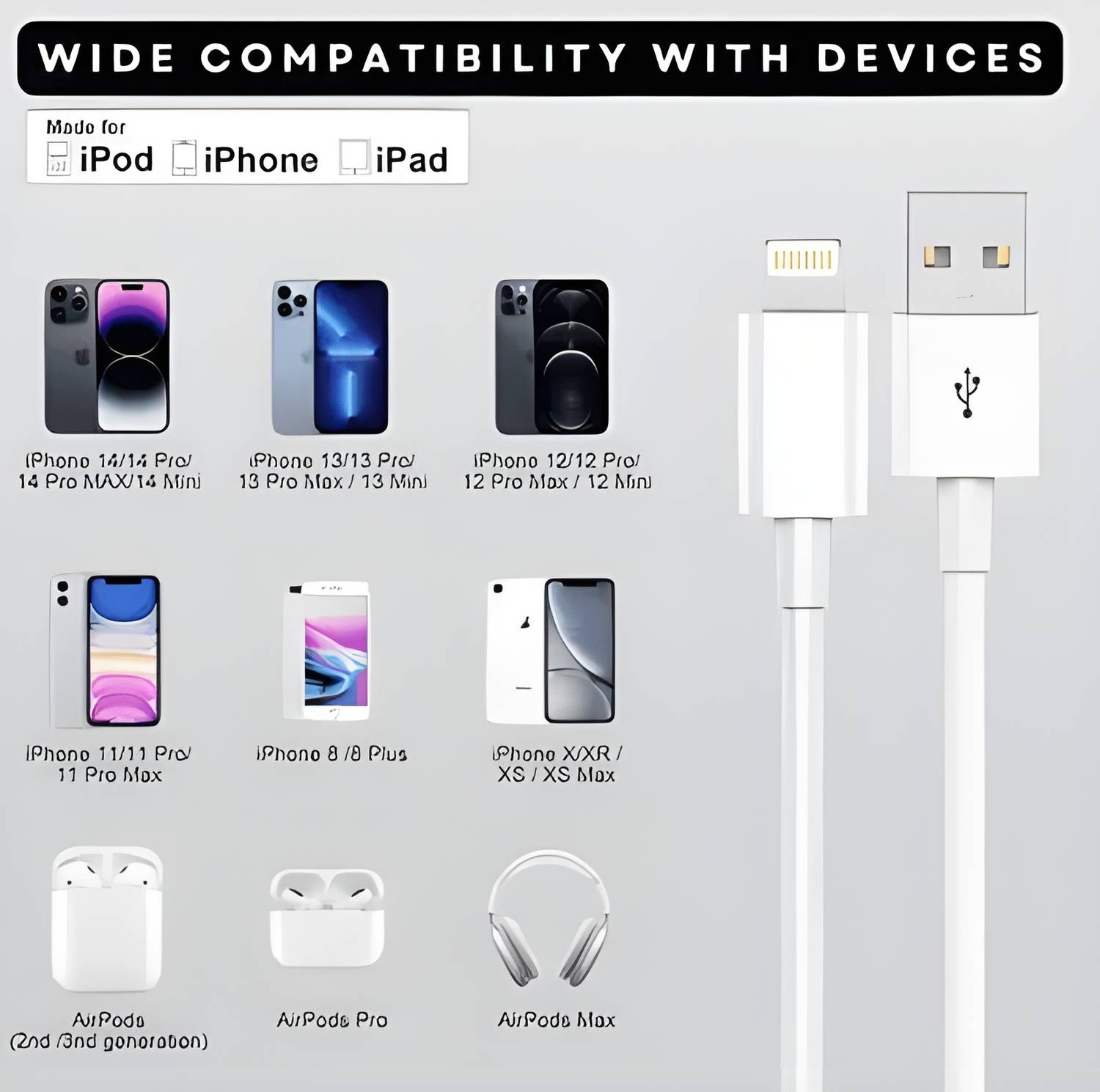 MAK 1m Lightning Cable 2.4A - Image 5
