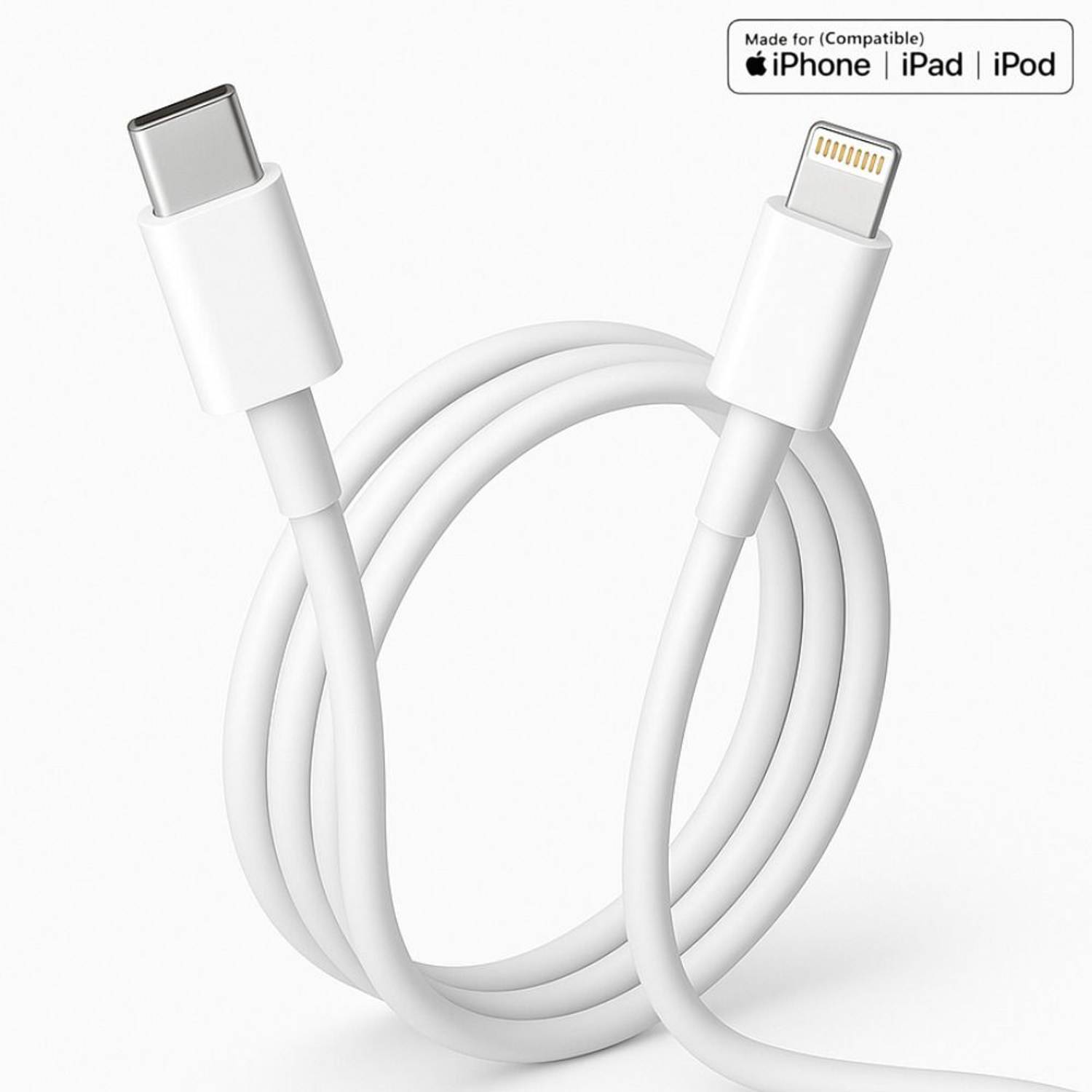 Good One Lightning Cable 1 m PVC USB Type C to Lightning Data Charging Cable original for i-Phone 11 i-Phone 12 i-Phone 13 i-Phone 14 i-Phone 14 Pro-1