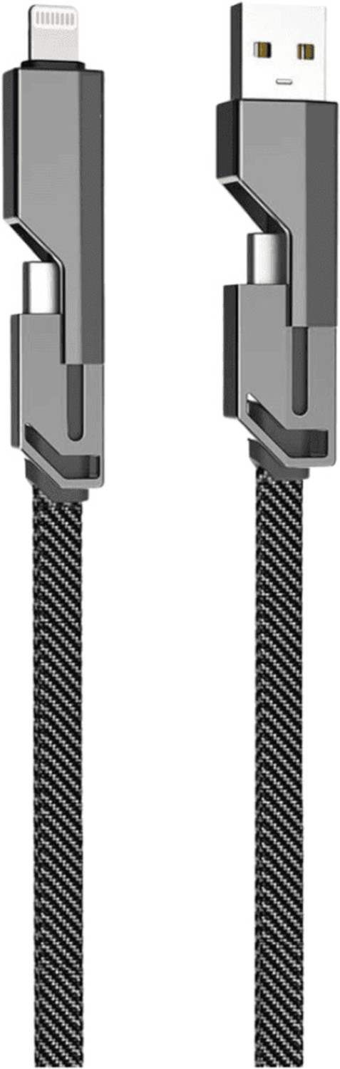 Image of RoarX Lightning Cable 6 A 1 m Original quality 4 in 1 65 Watt Fast Charging Cable Compatible for-iPhone & Android with MFI Certified (1 Meter)