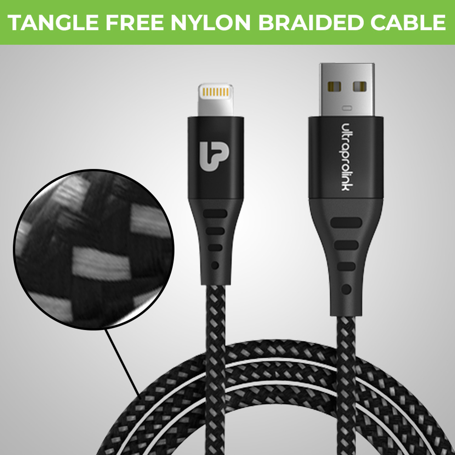 Image of Ultraprolink Lightning Cable 3 A 2 m UL1068BLK-0200