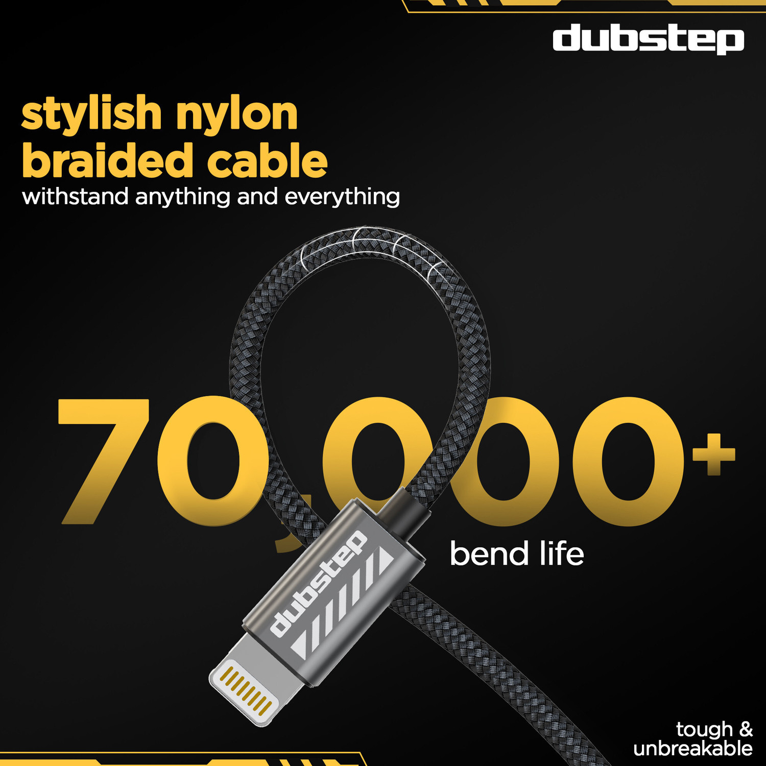 Image of Dubstep Lightning Cable 1.25 m Blaze Flash 33W Type-C To Type-L Fast Data Charging Cable