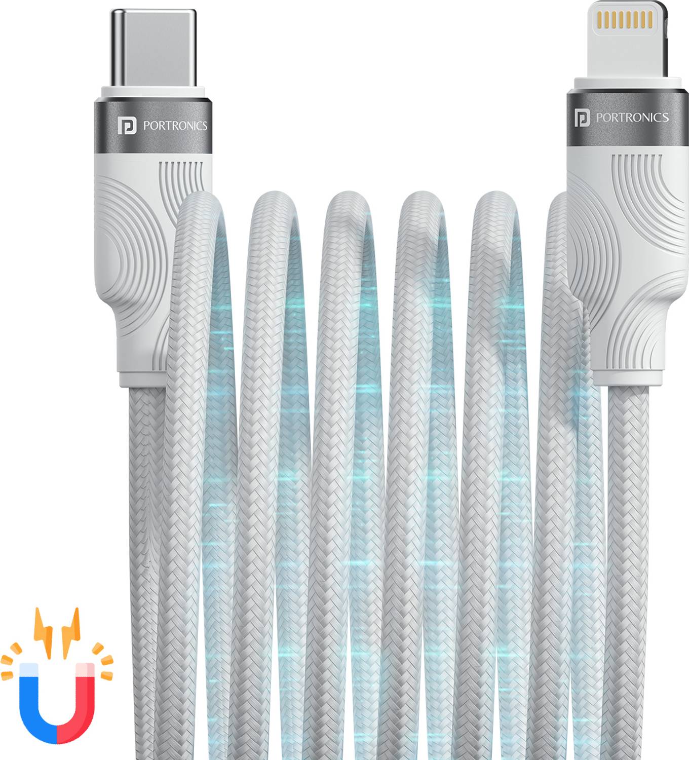 Portronics Maglink CL - C to L Cable Braided 1M 27W