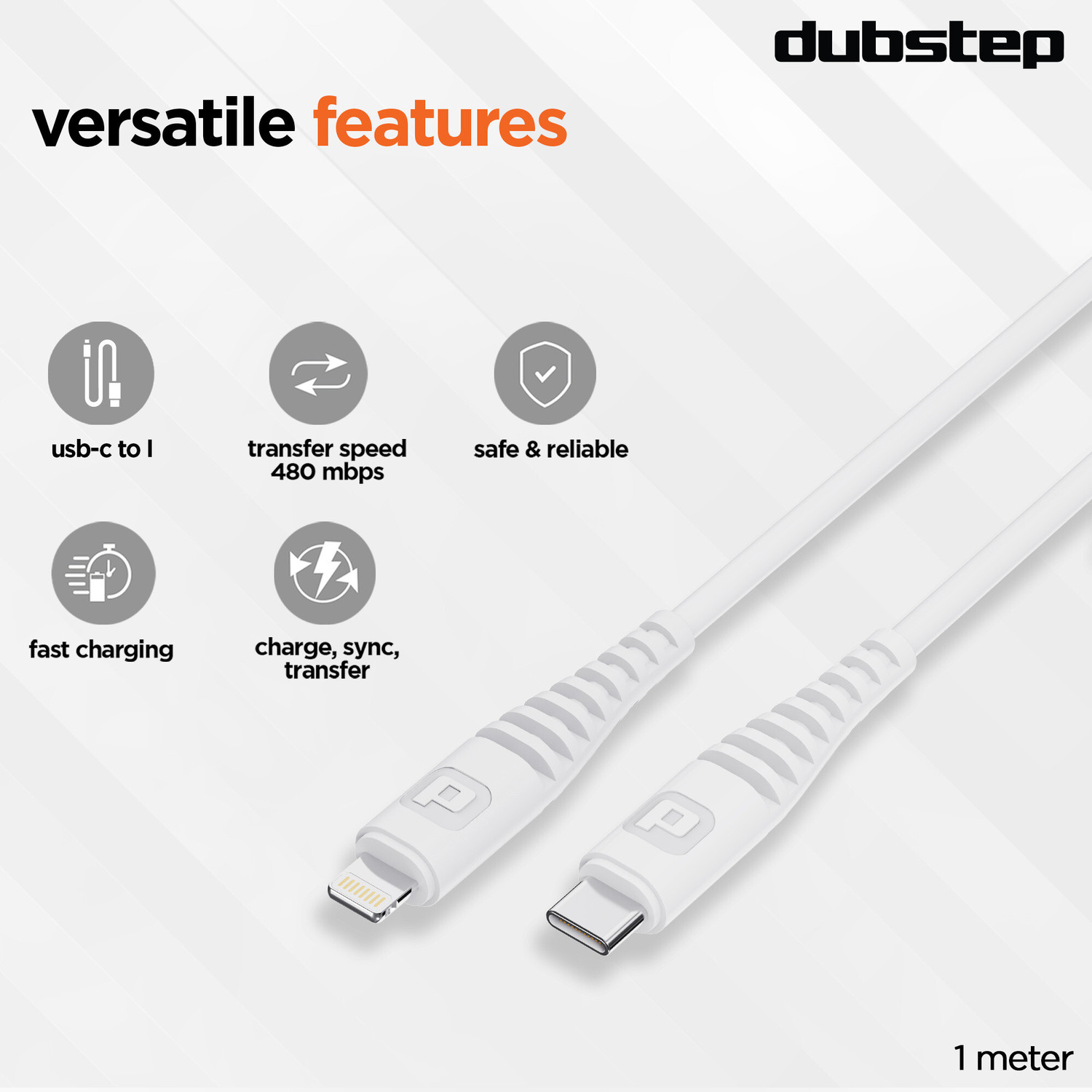 Image of Dubstep Lightning Cable 1 m Blaze Stellar 33W Type-C To Type-L Fast Data Charging Cable